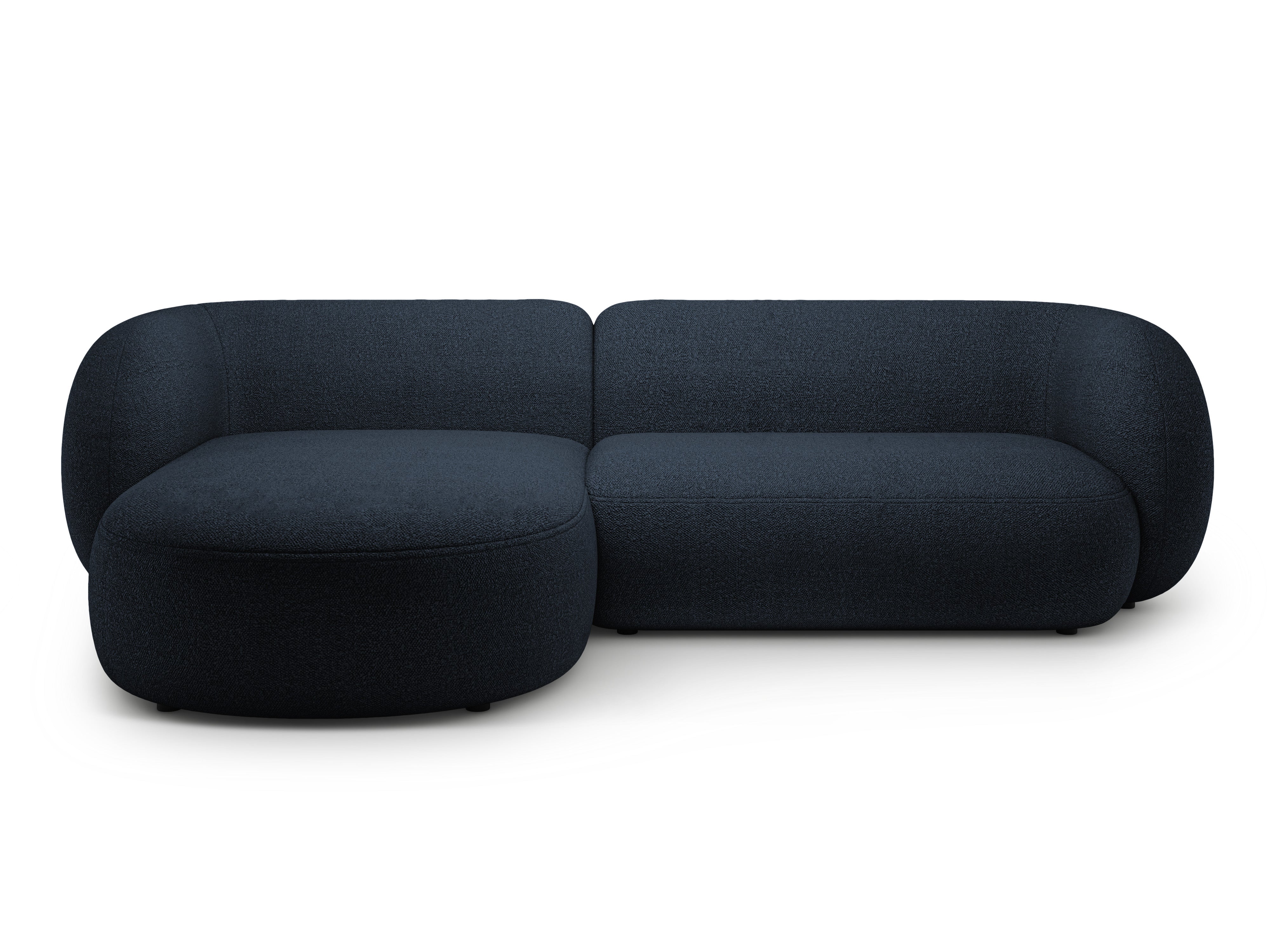 Linksseitiges 3-Sitzer-Sofa KATE in marineblauem Boucle