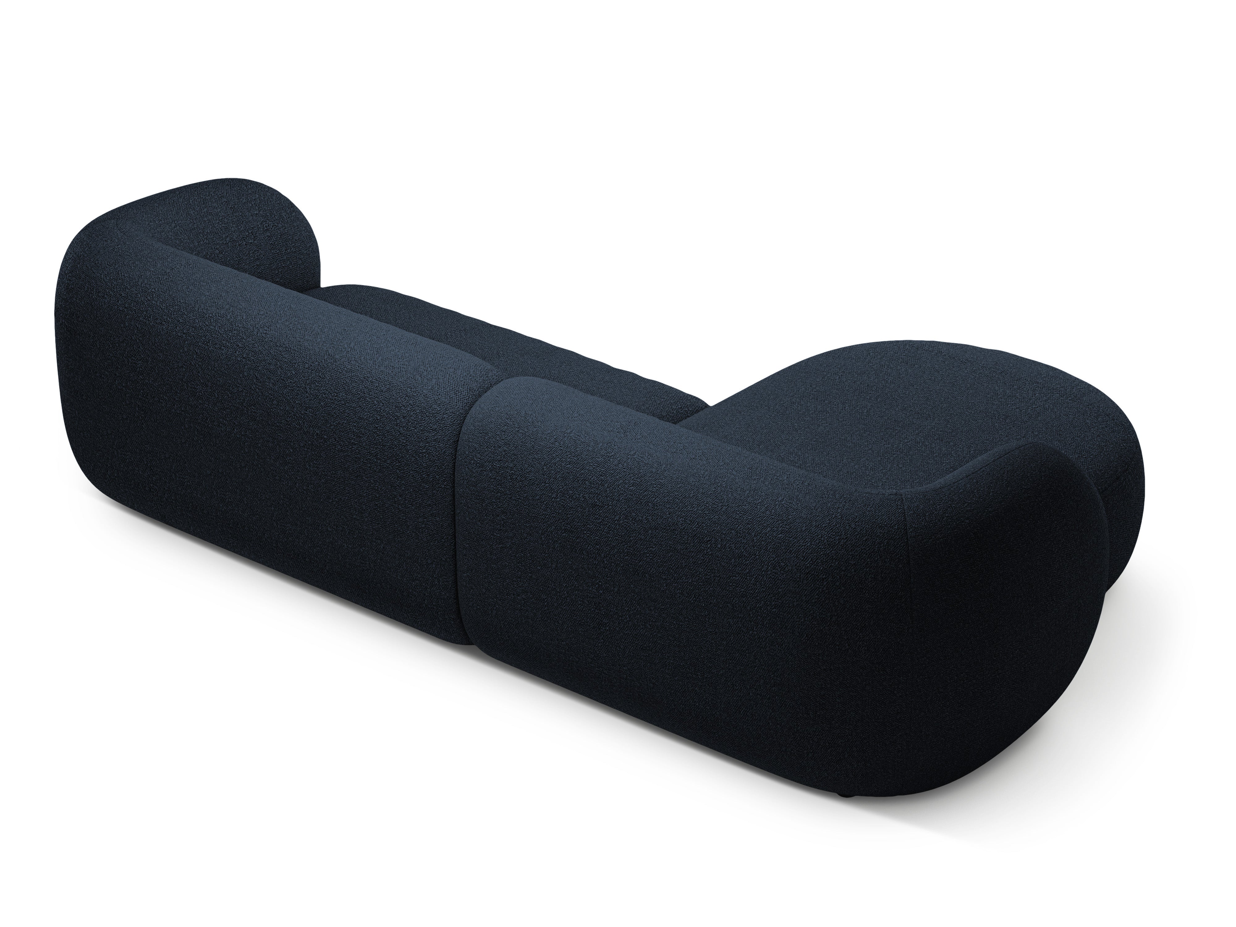 Linksseitiges 3-Sitzer-Sofa KATE in marineblauem Boucle