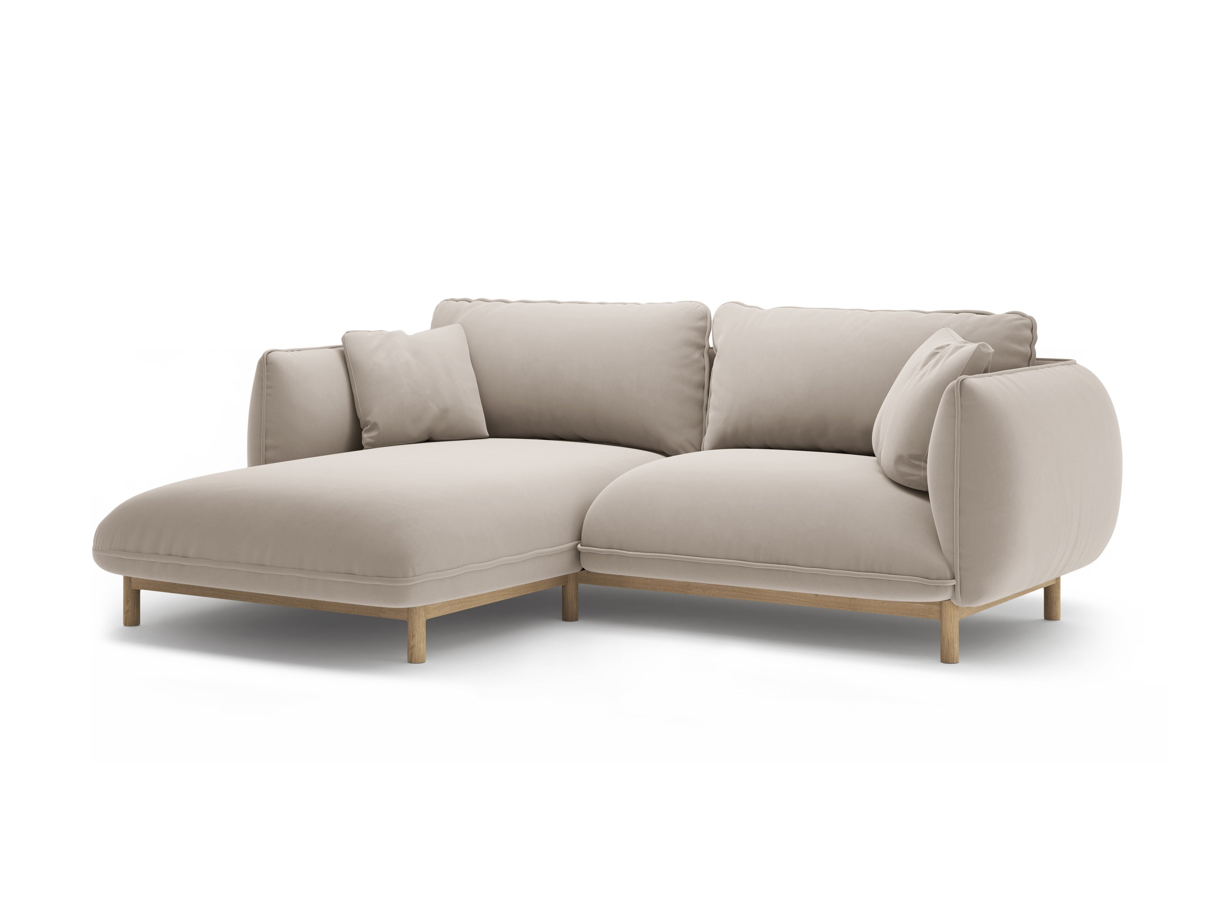 Left-facing velvet corner sofa ADA light beige