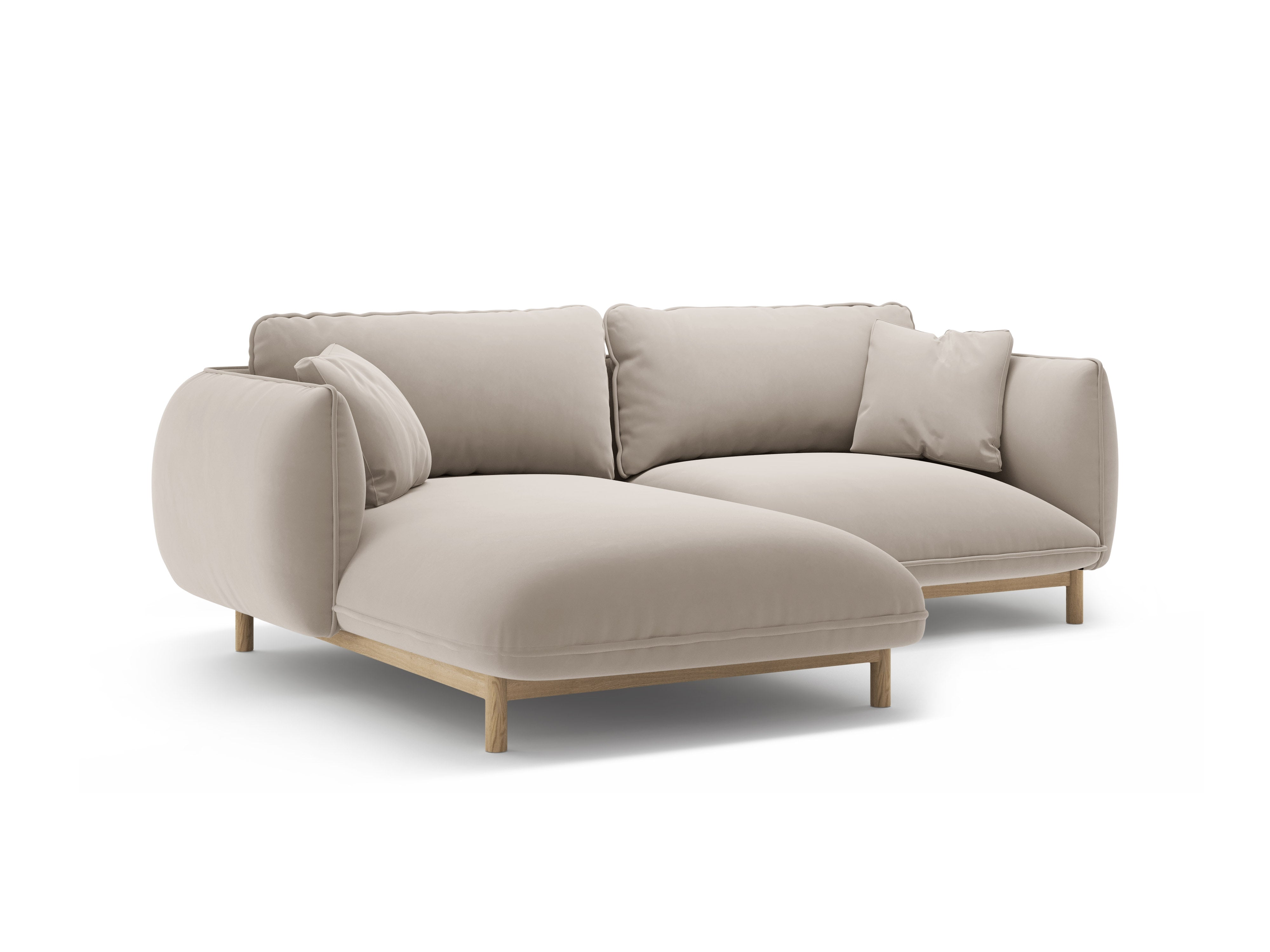 Left-facing velvet corner sofa ADA light beige