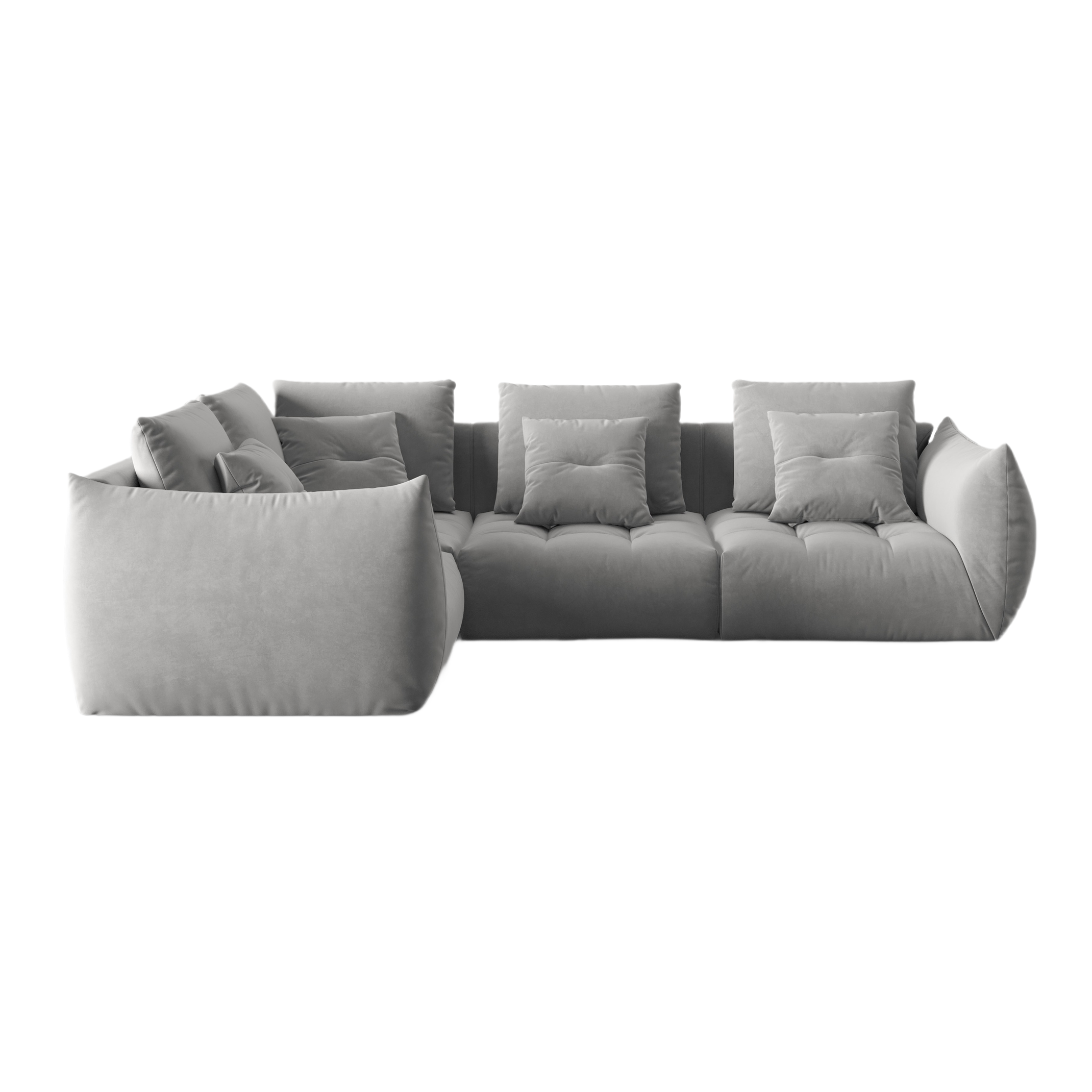 Samt modulares linke Ecksofa, "Bloom", 3 Sitze, Grau, 316x216x95
In Europa gemacht