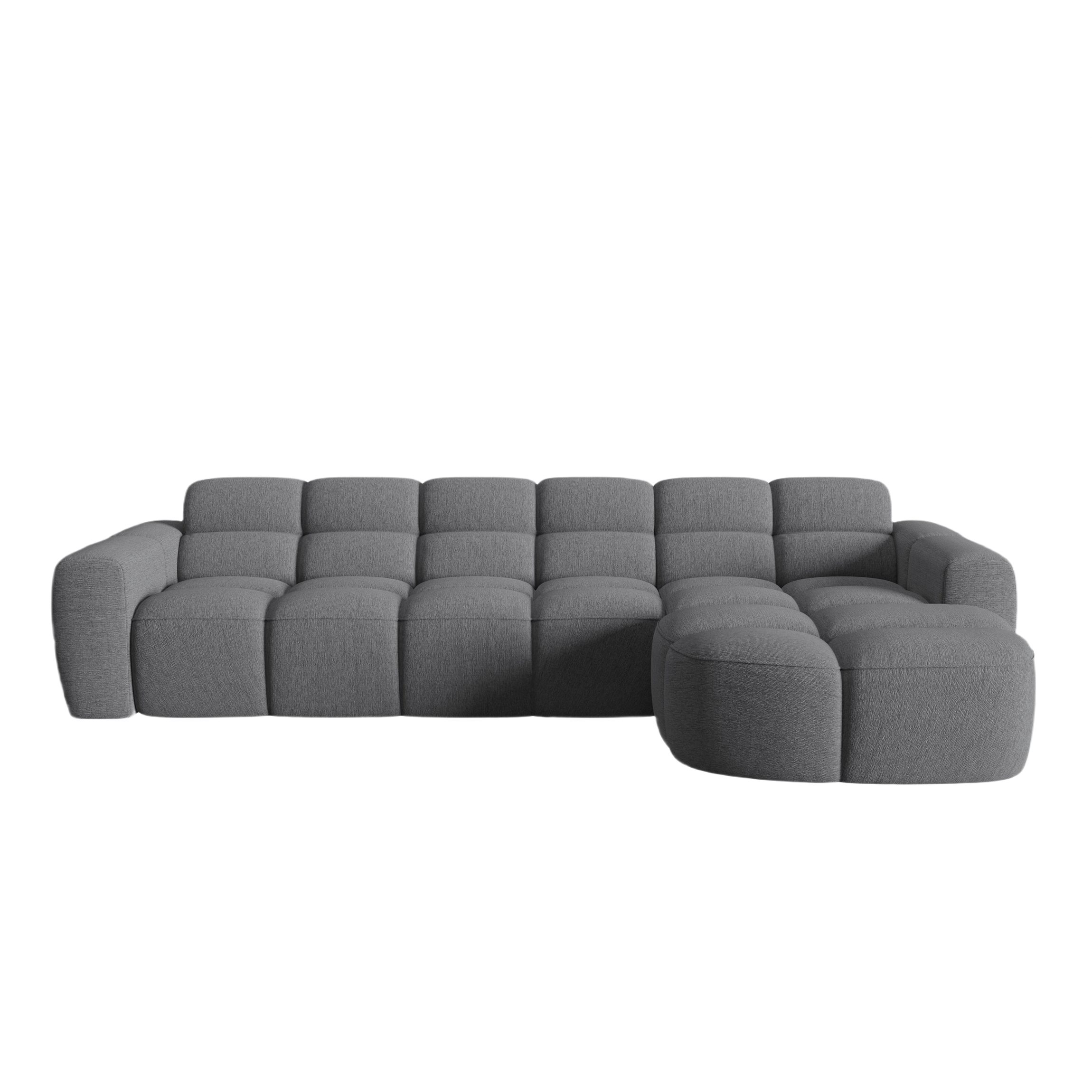 Right-facing corner sofa LISA dark gray chenille