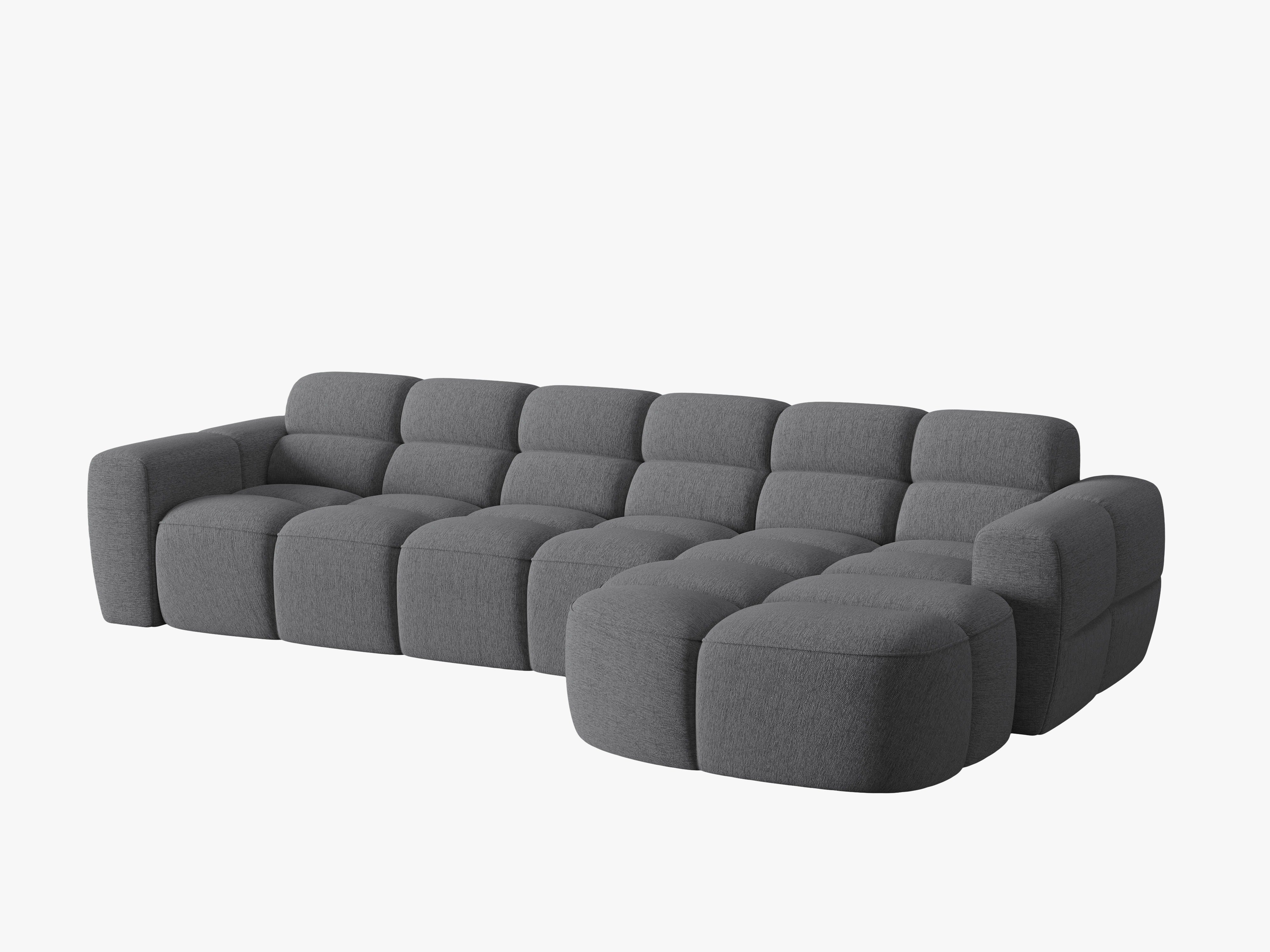 Right-facing corner sofa LISA dark gray chenille