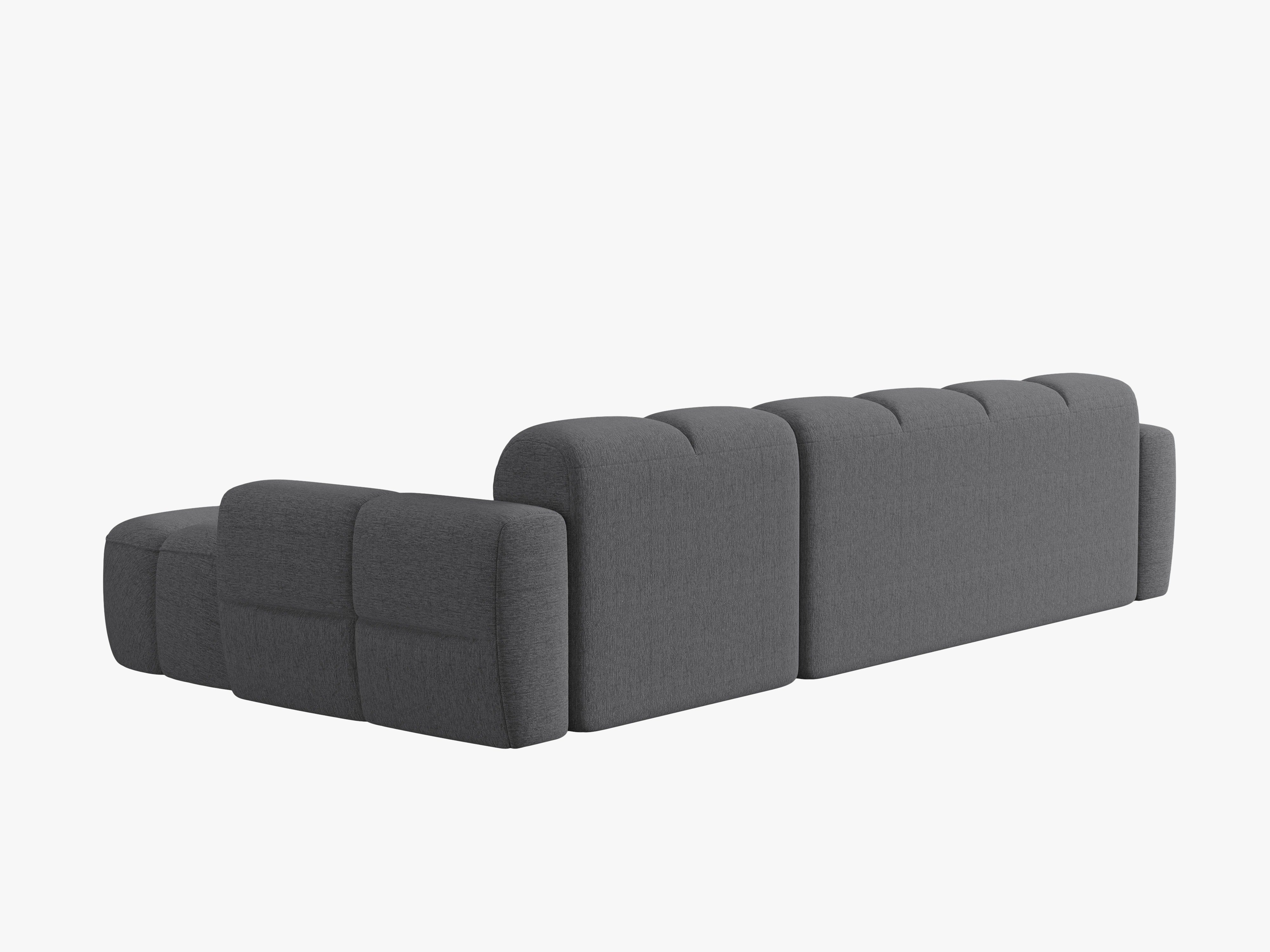 Right-facing corner sofa LISA dark gray chenille