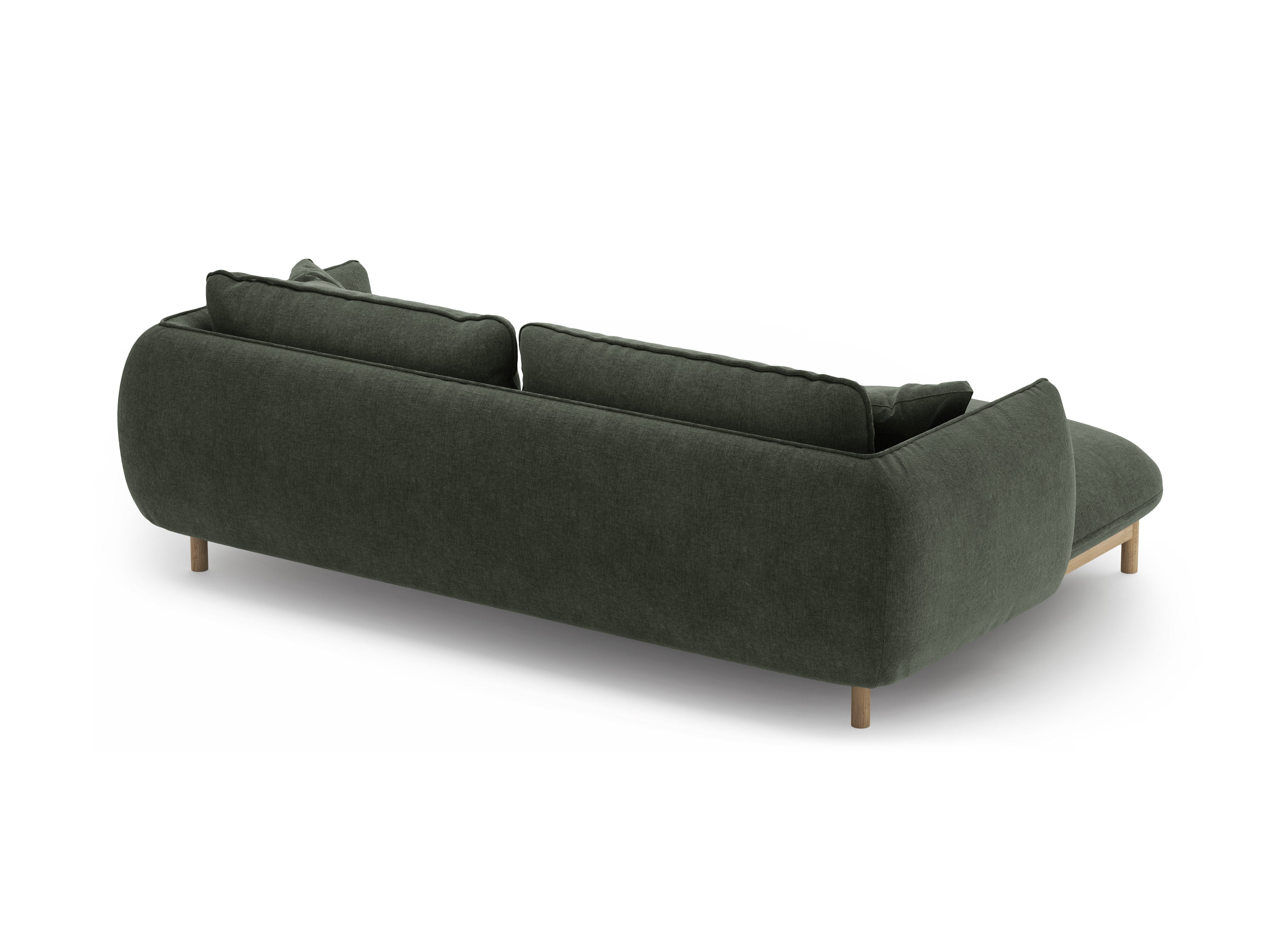 Left-sided corner sofa ADA green chenille