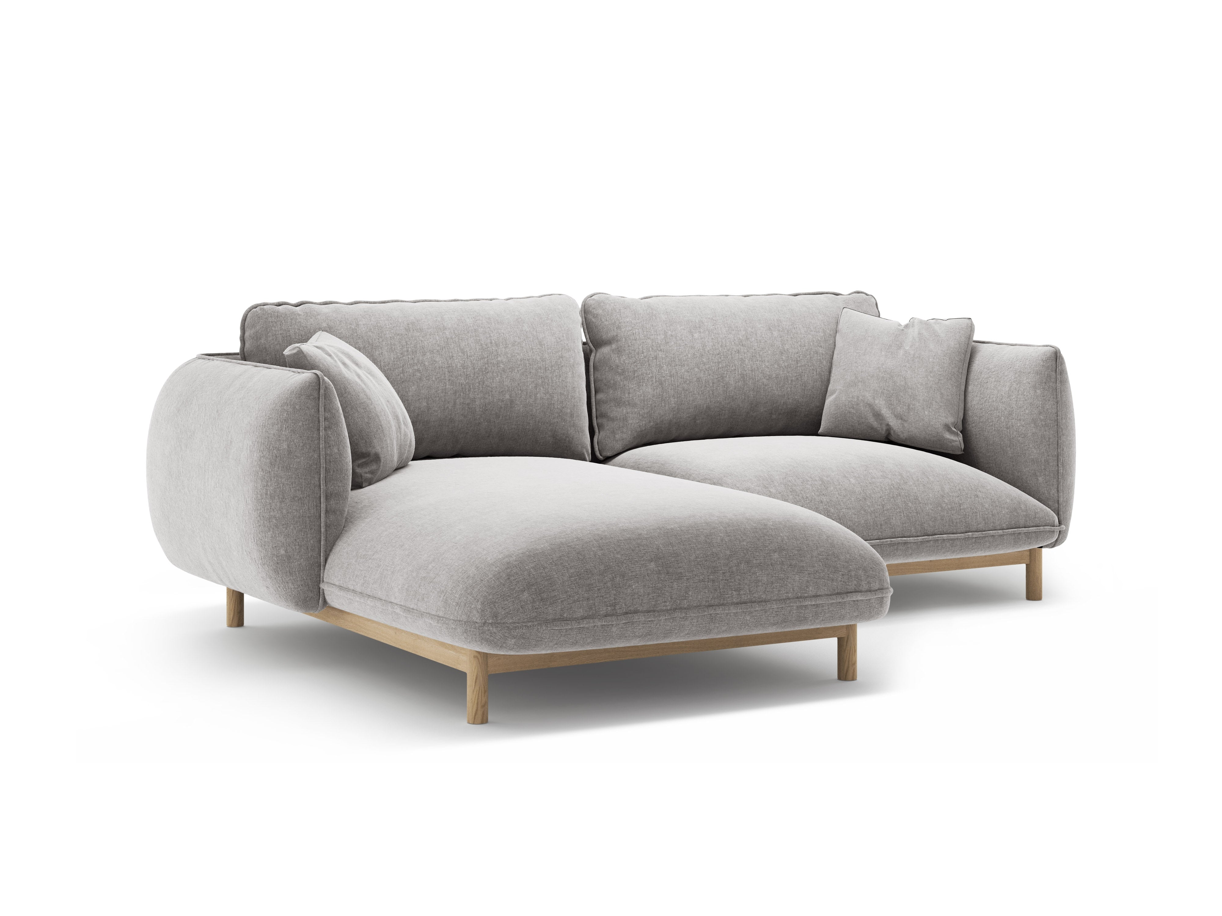 Left-sided corner sofa ADA light gray chenille