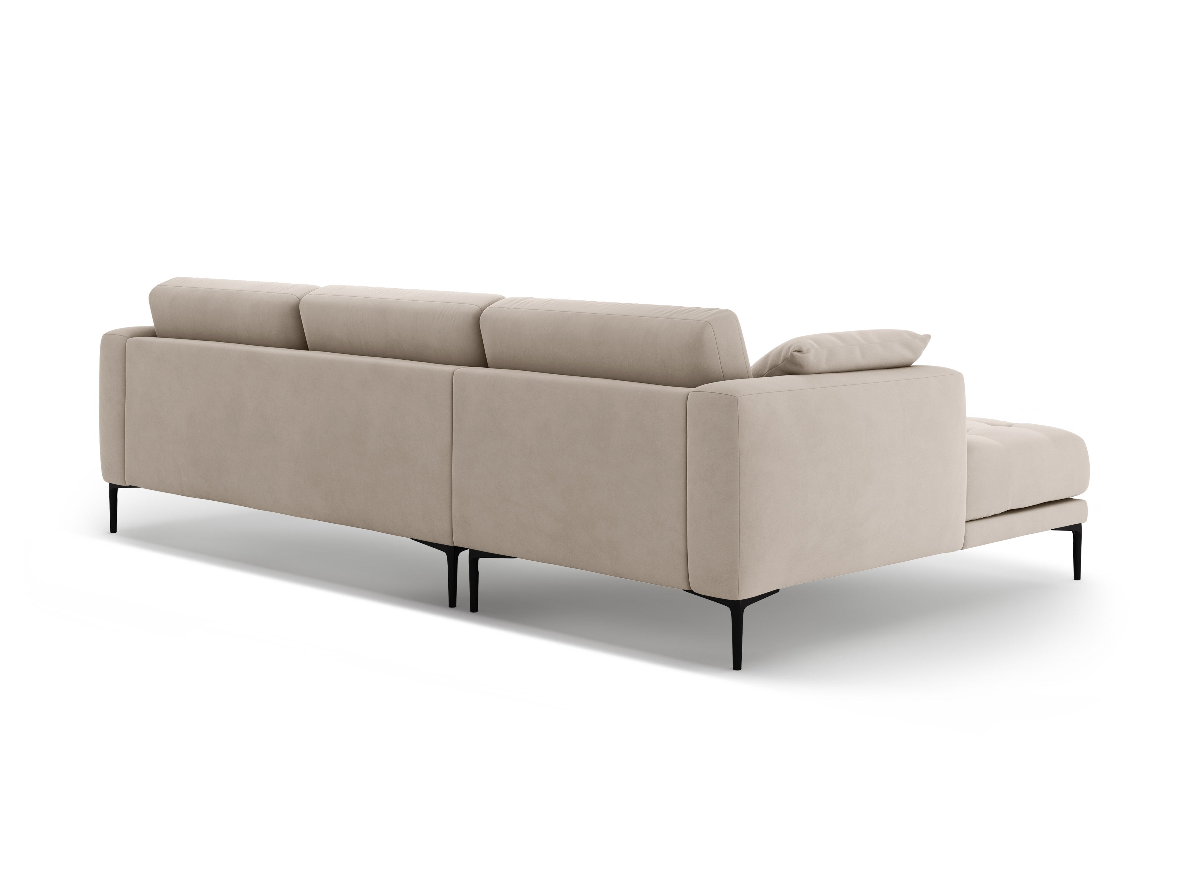 Left-sided velvet corner sofa BEMY beige