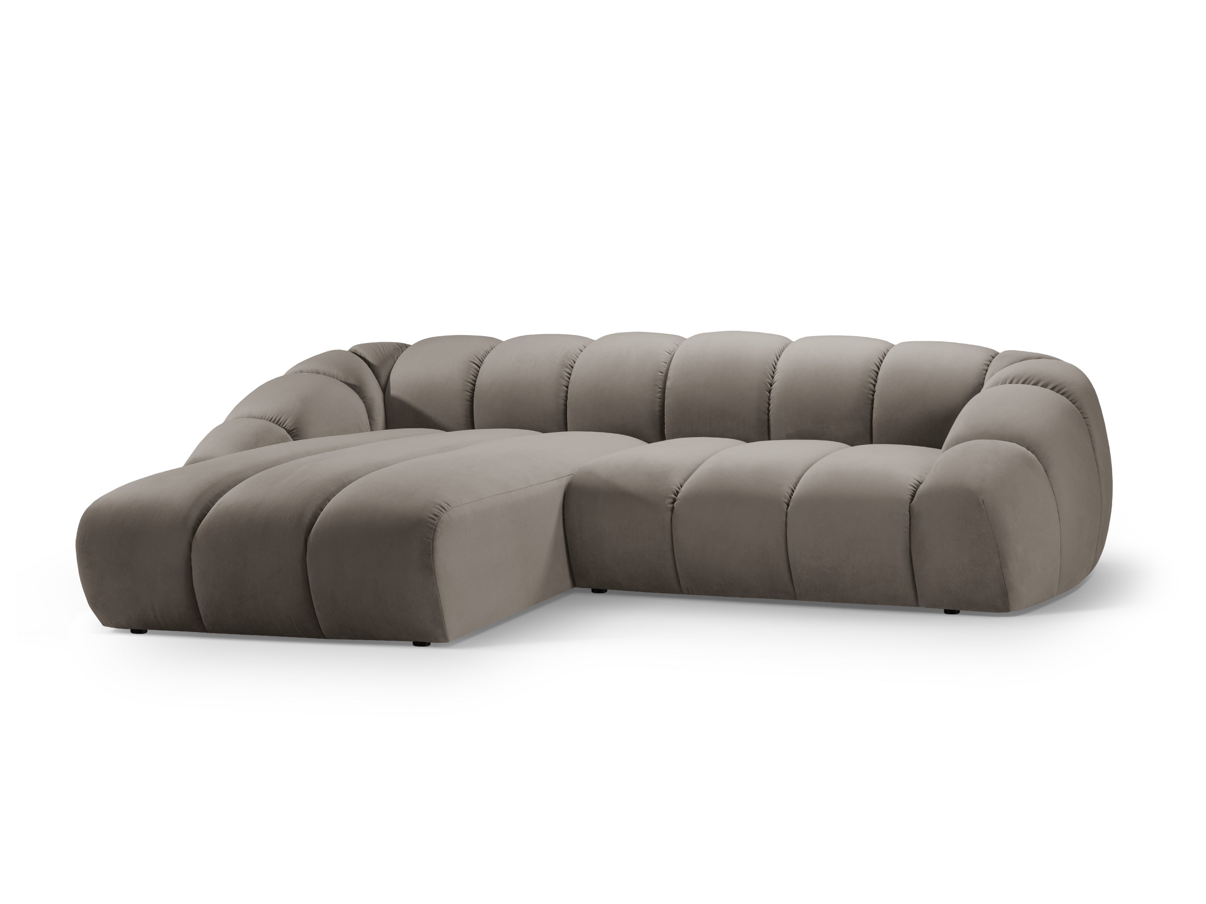 Samt linke Ecksofa, "Diana", 4 Sitze, Graubraun, 334x182x72
In Europa gemacht