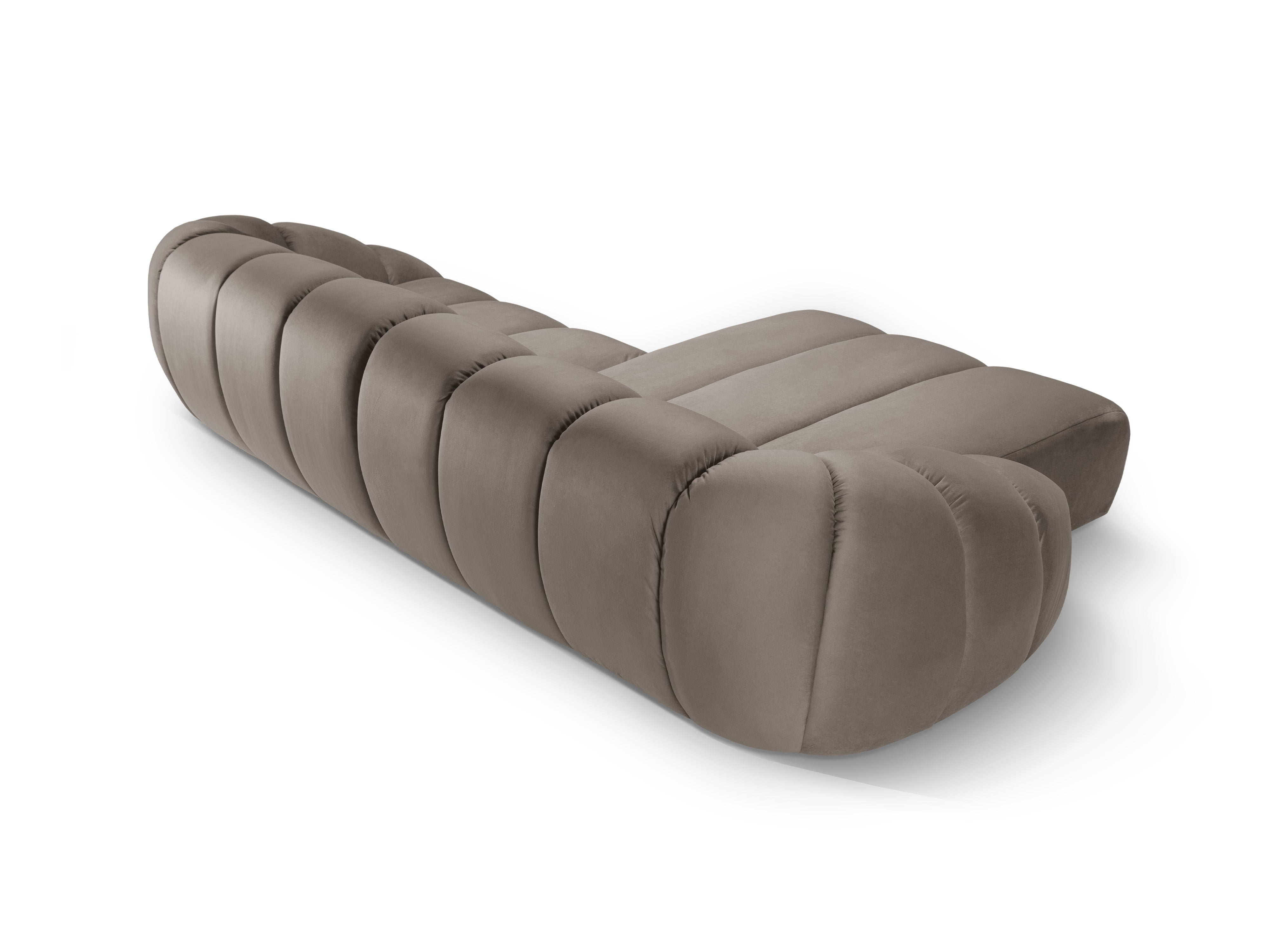 Samt linke Ecksofa, "Diana", 4 Sitze, Graubraun, 334x182x72
In Europa gemacht