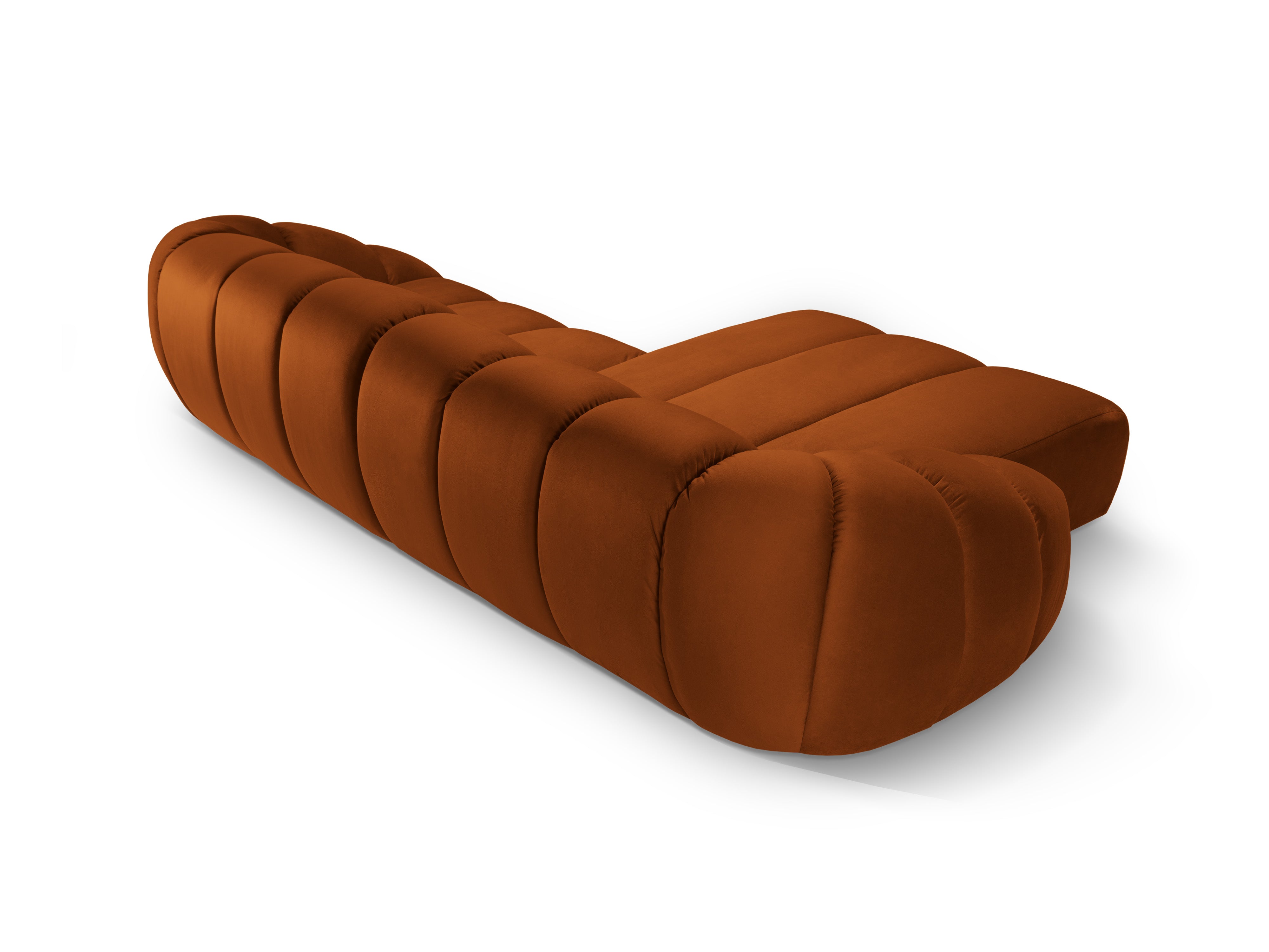 Narożnik aksamitny 4-osobowy lewostronny DIANA terracotta
