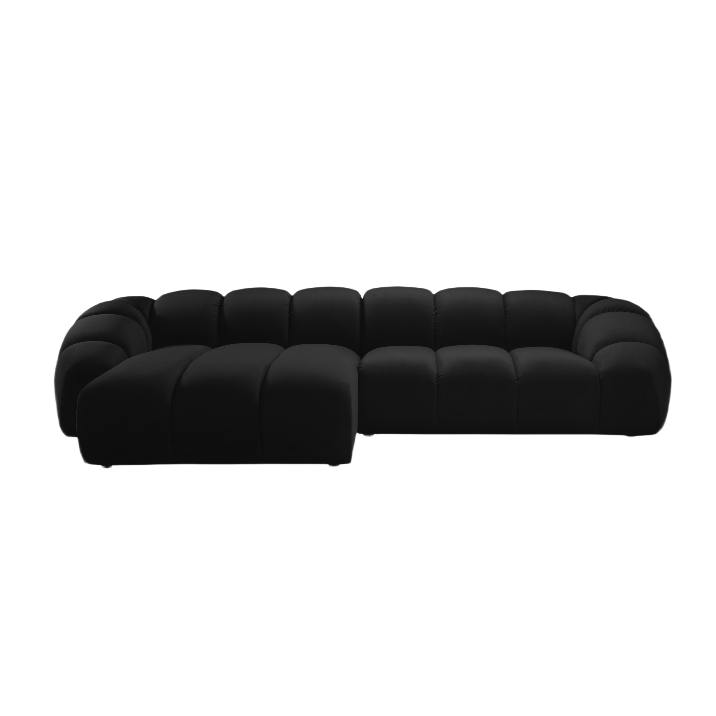 Velvet Linksecke Sofa, "Diana", 4 Sitze, schwarz, 334x182x72
In Europa gemacht