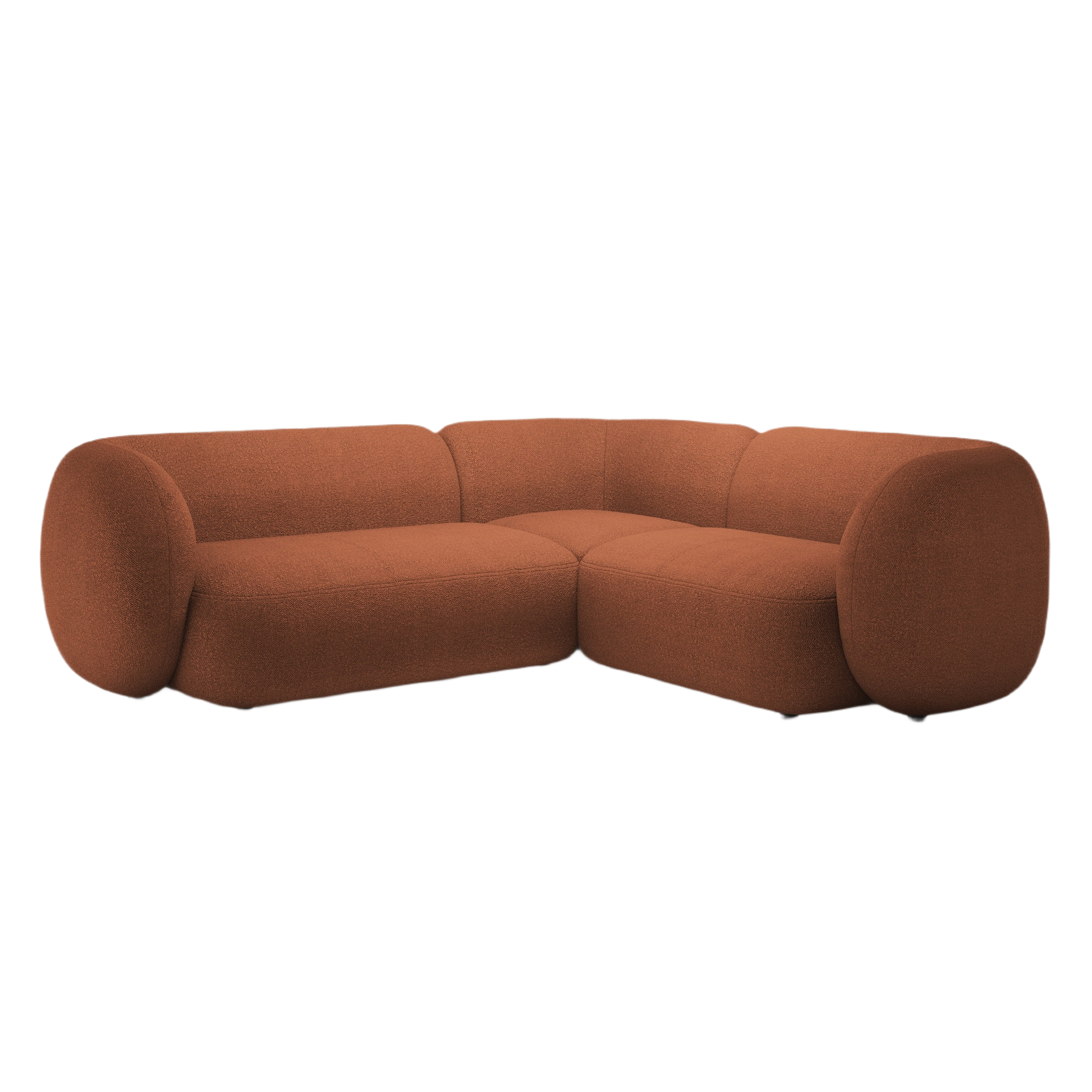 Narożnik prawostronny 4-osobowy KATE terracotta boucle