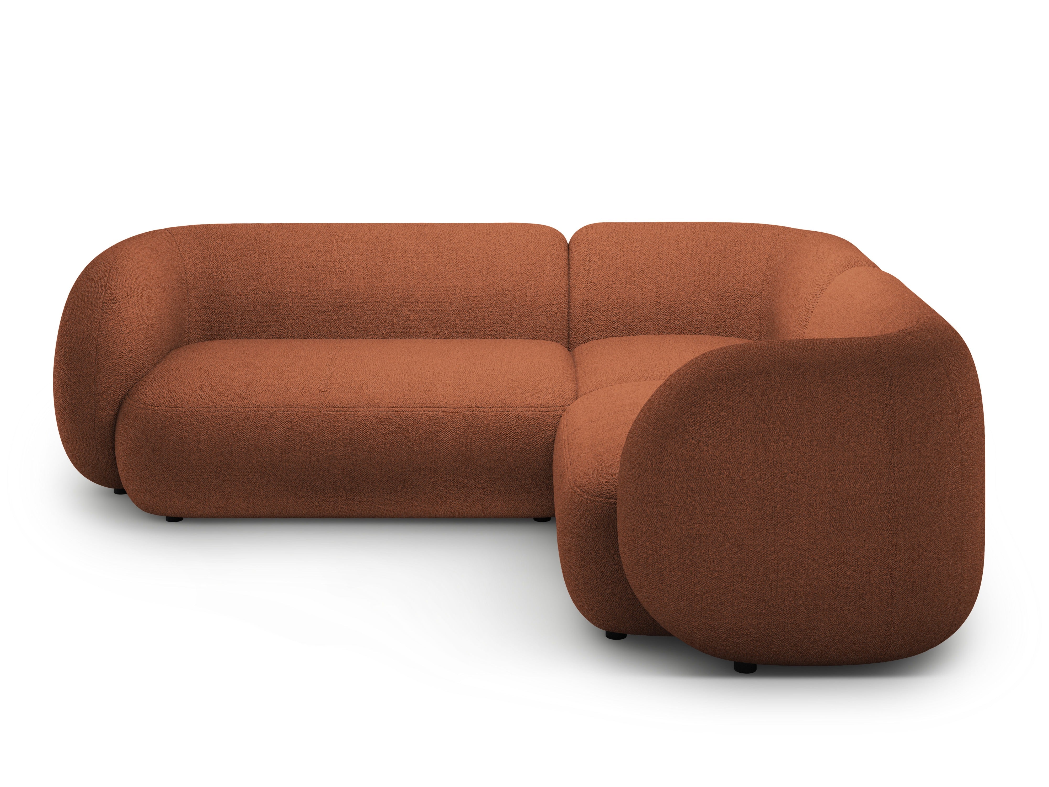 Narożnik prawostronny 4-osobowy KATE terracotta boucle