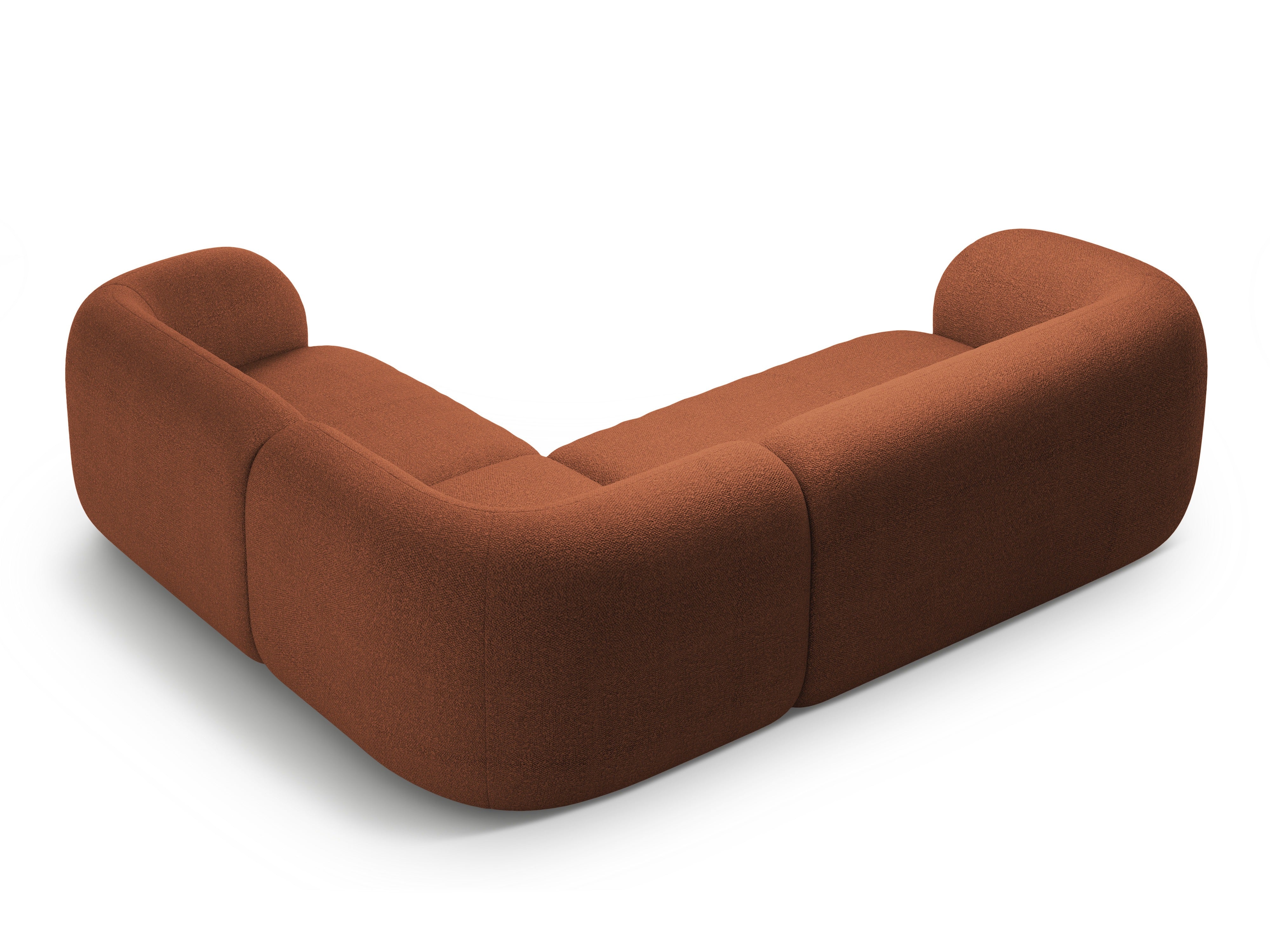 Narożnik prawostronny 4-osobowy KATE terracotta boucle