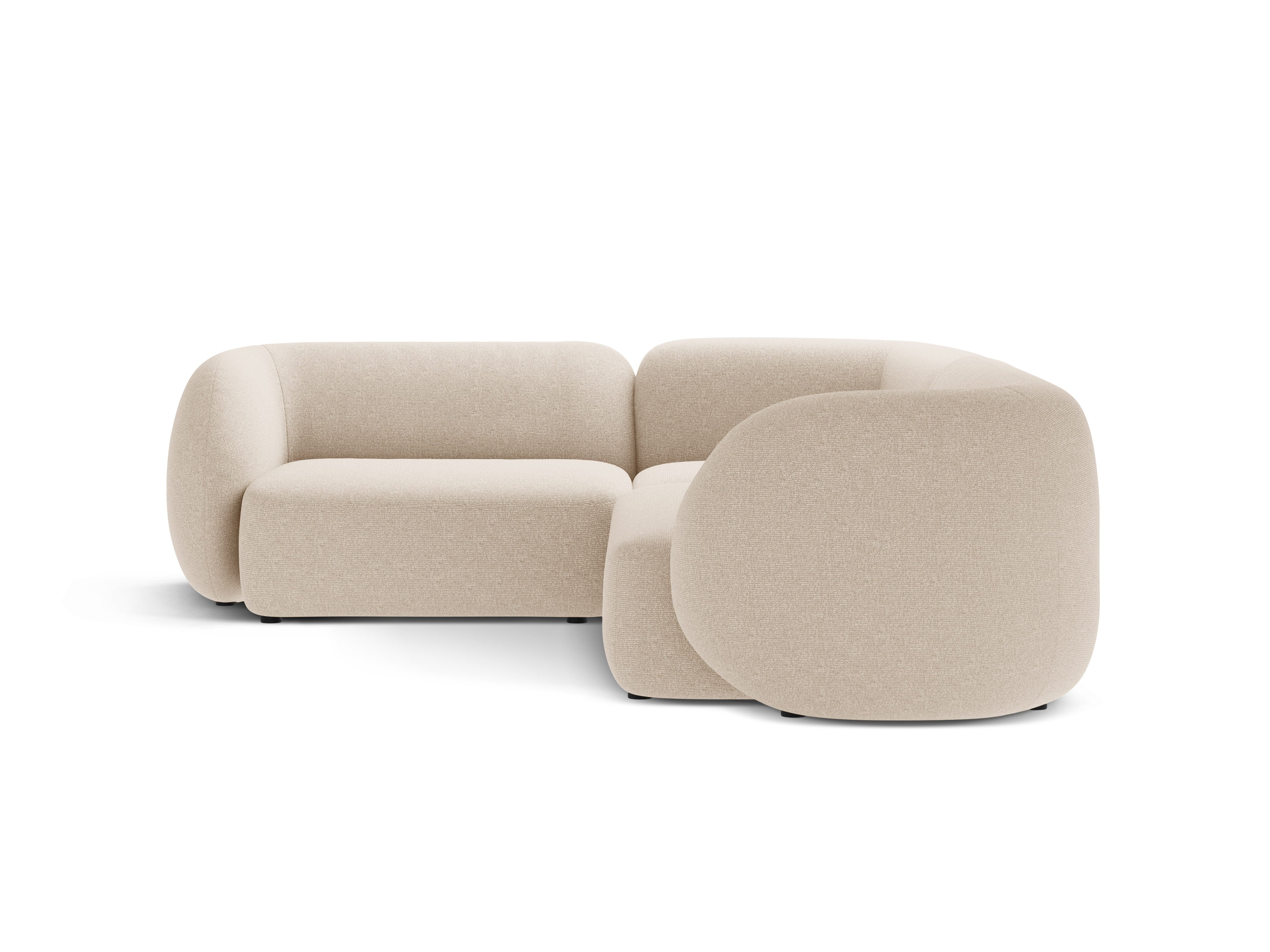 Linksseitige 4-Sitzer-Eckcouch KATE hellbeige Melange