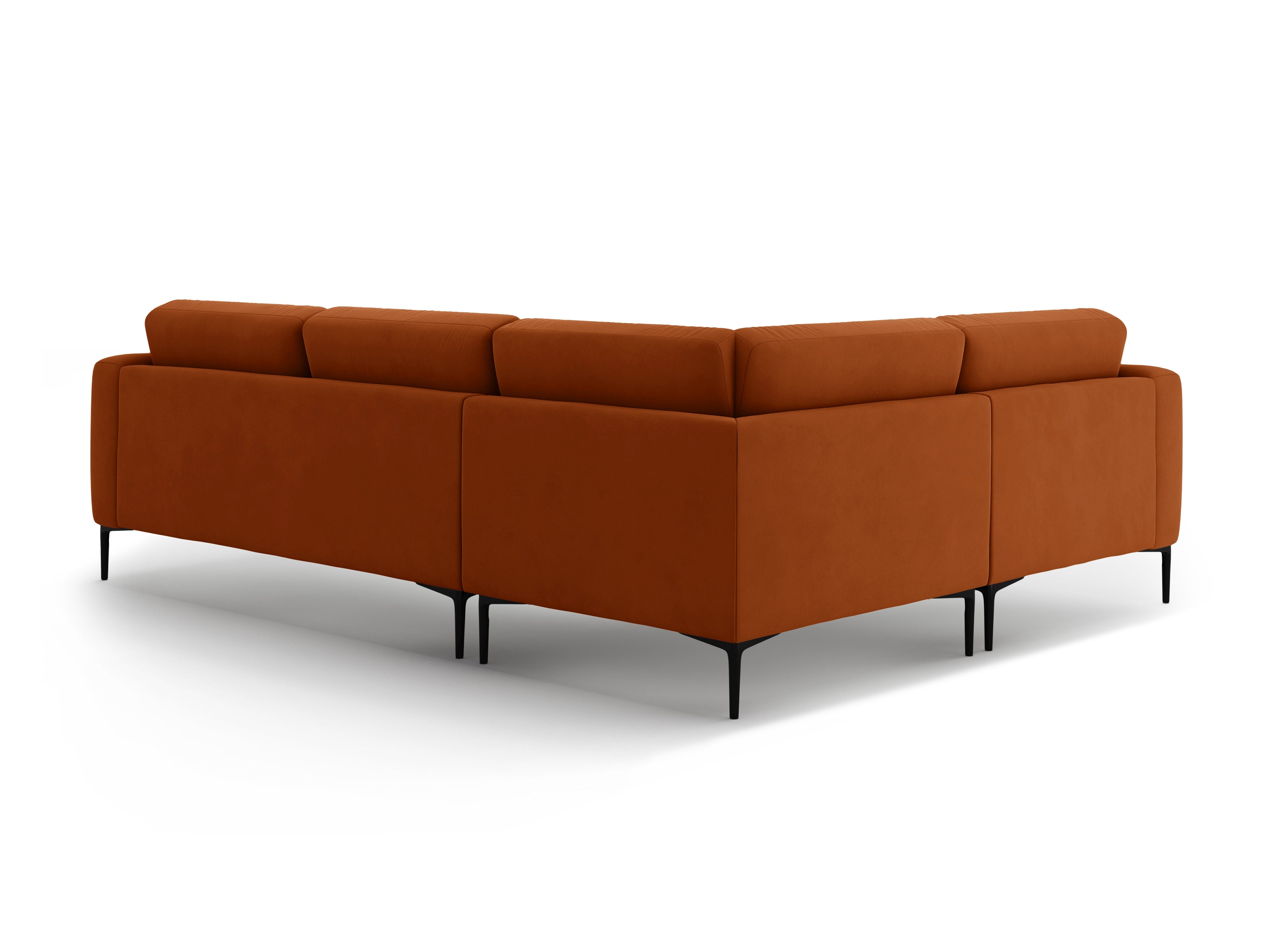 Samt-Ecksofa in L-Form links BEMY terracotta