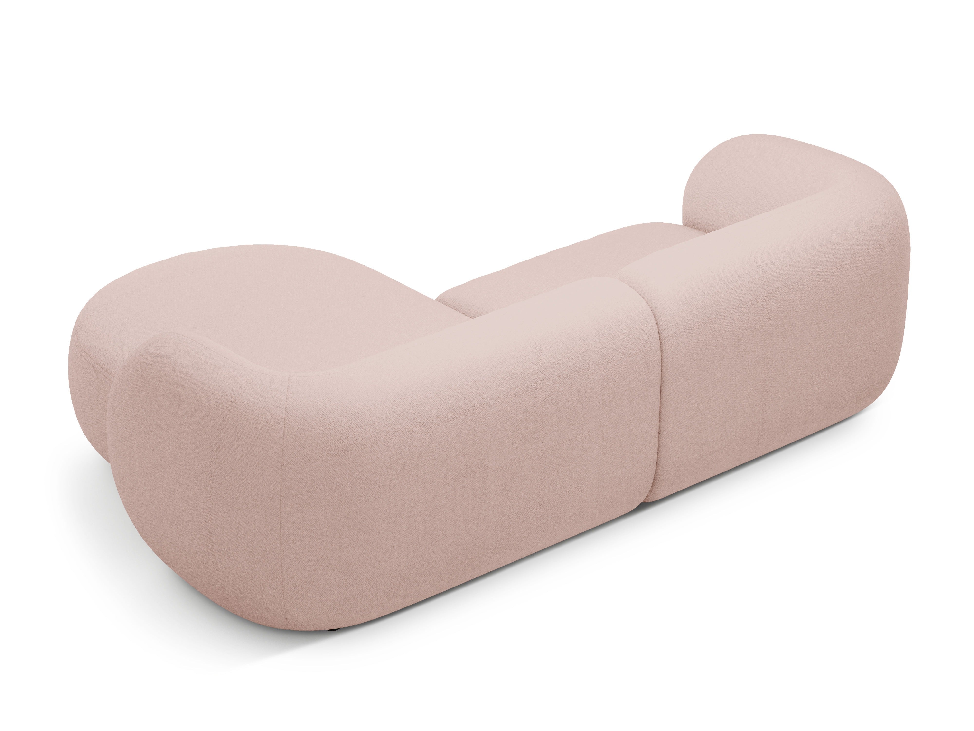 Right-facing 2-seater sofa KATE pink boucle