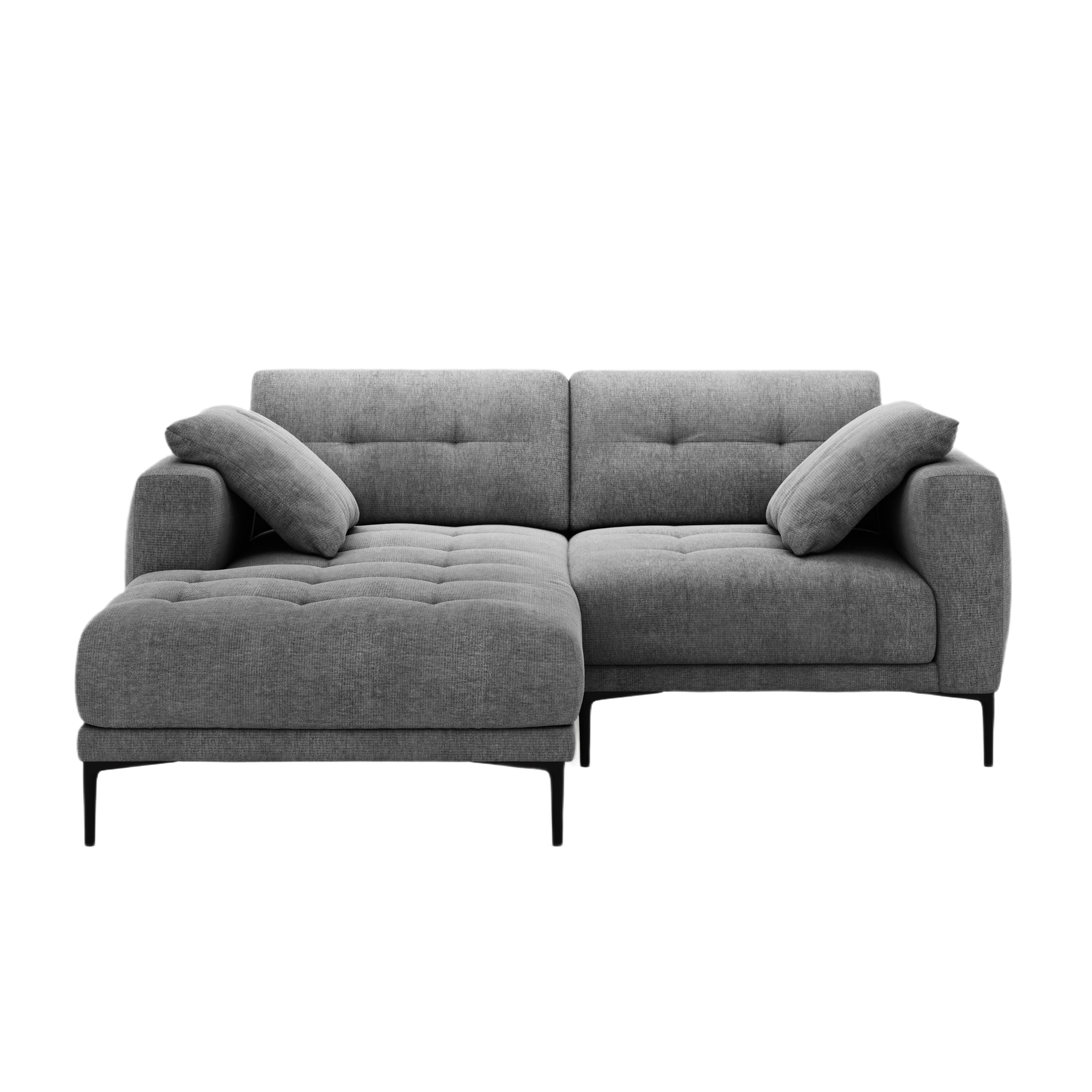 Ecksofa links BEMY graues Chenille