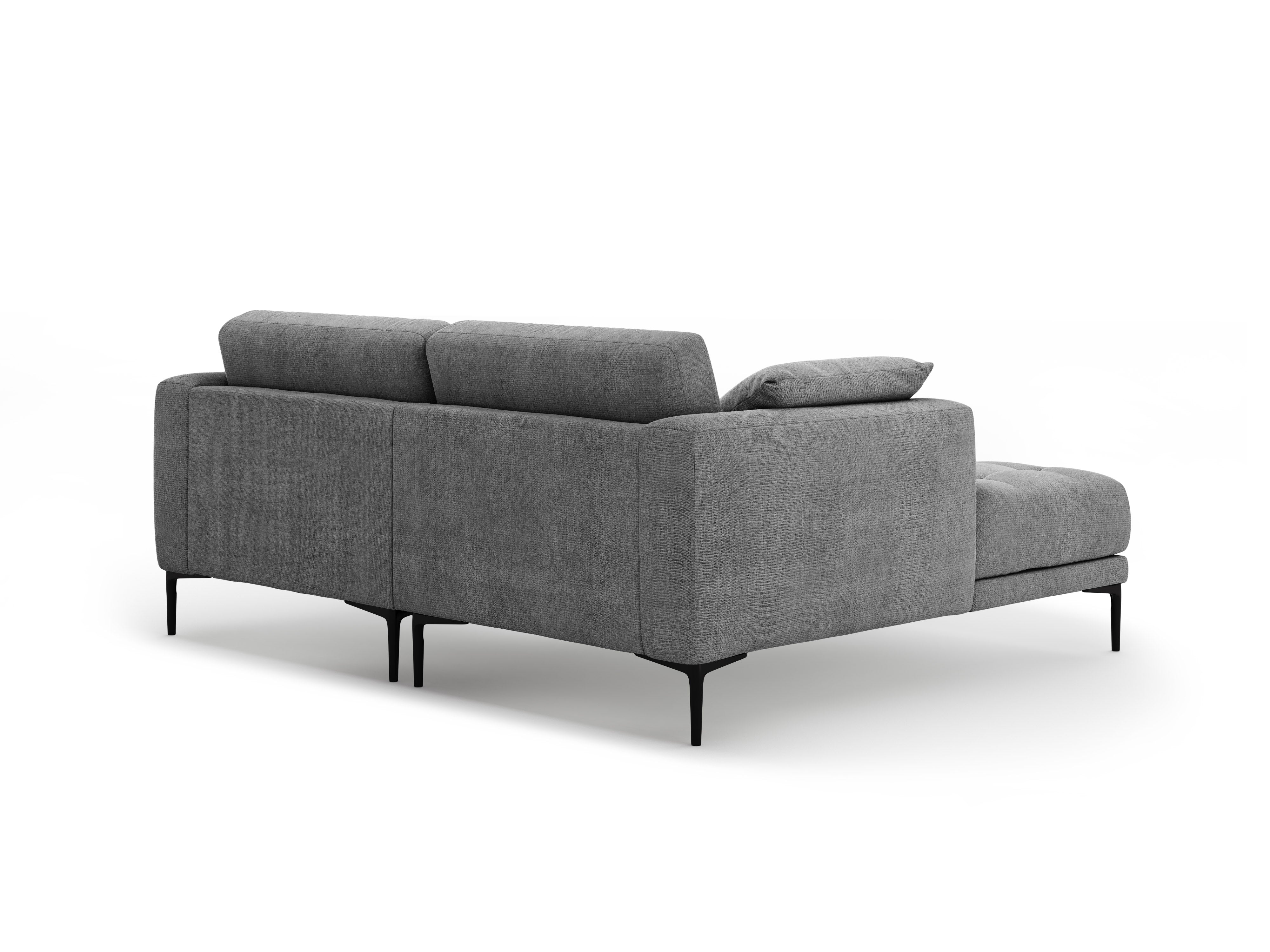 Ecksofa links BEMY graues Chenille