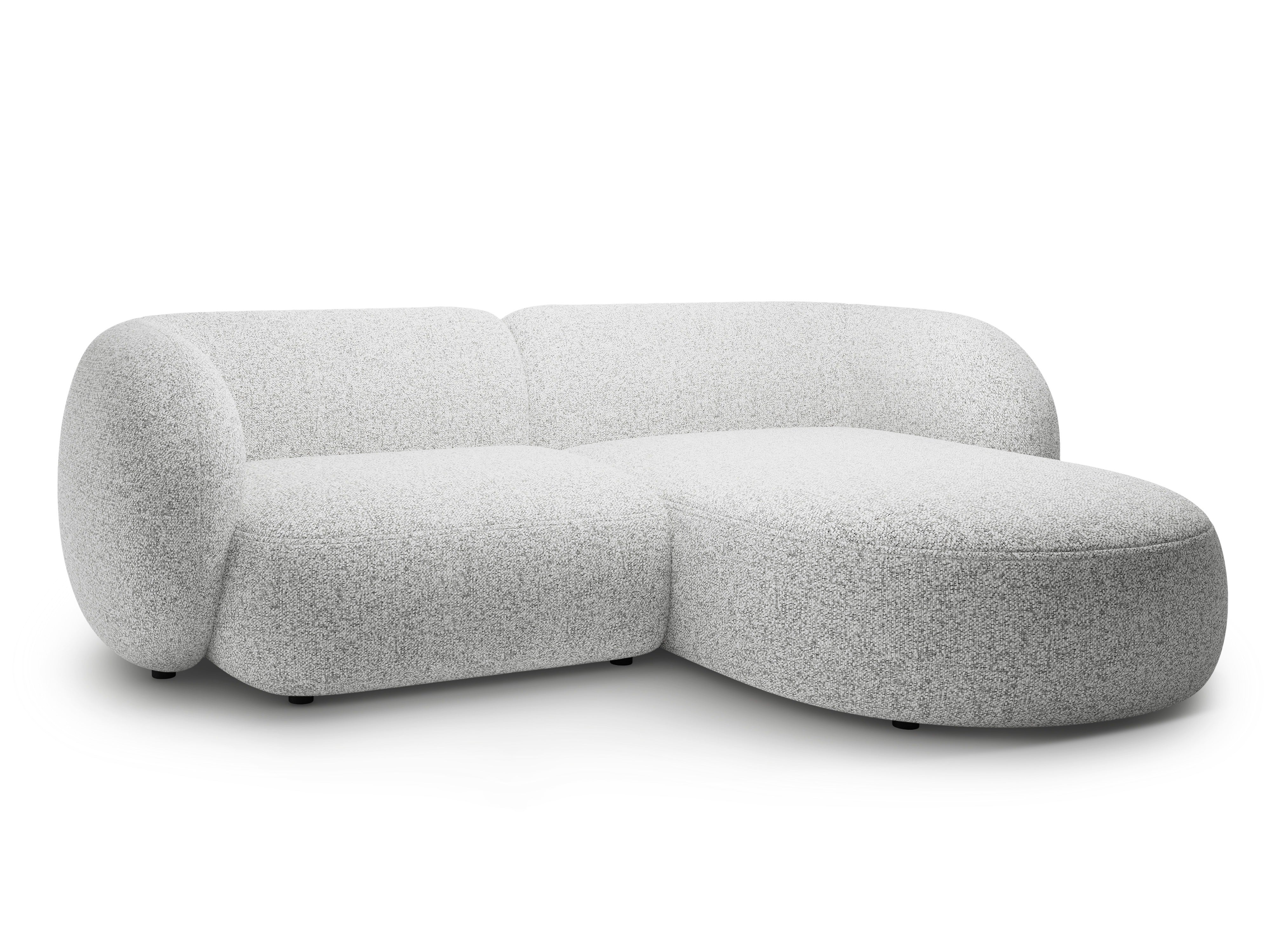 Right-facing 2-seater sofa KATE light gray mélange