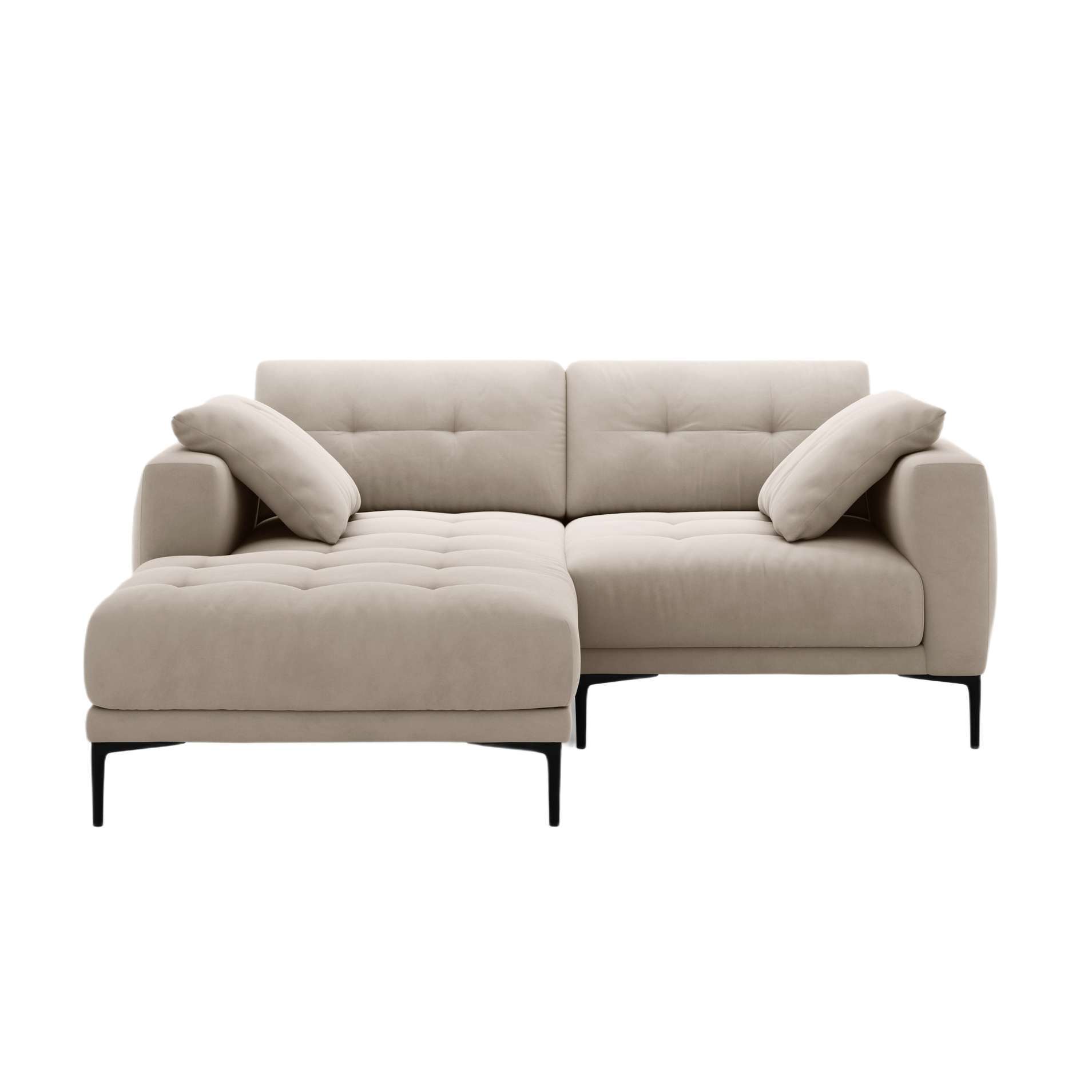 Left-facing velvet corner sofa BEMY beige