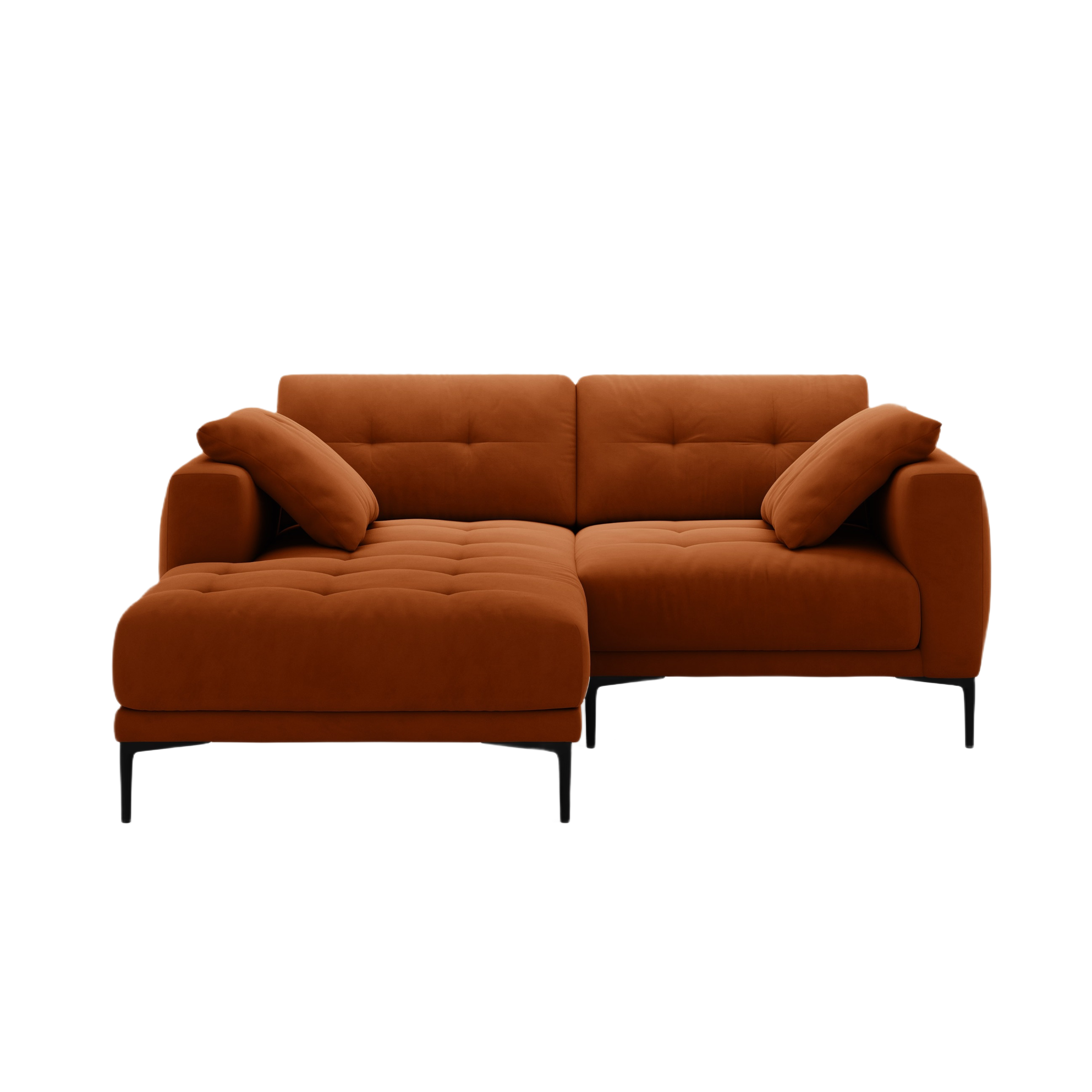 Left-facing velvet corner sofa BEMY terracotta