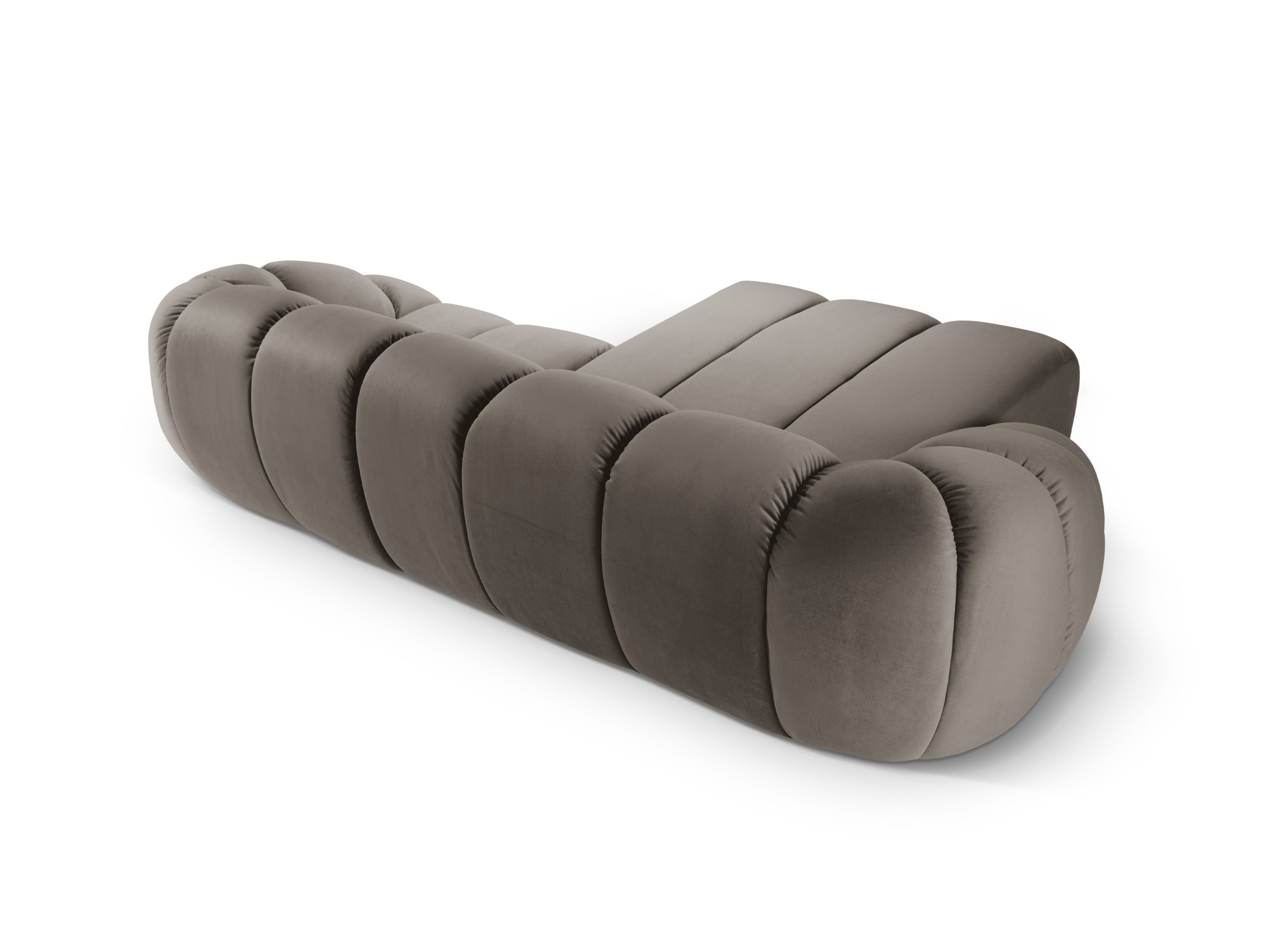 Samt linke Ecksofa, "Diana", 3 Sitze, Graubraun, 294x182x72
In Europa gemacht