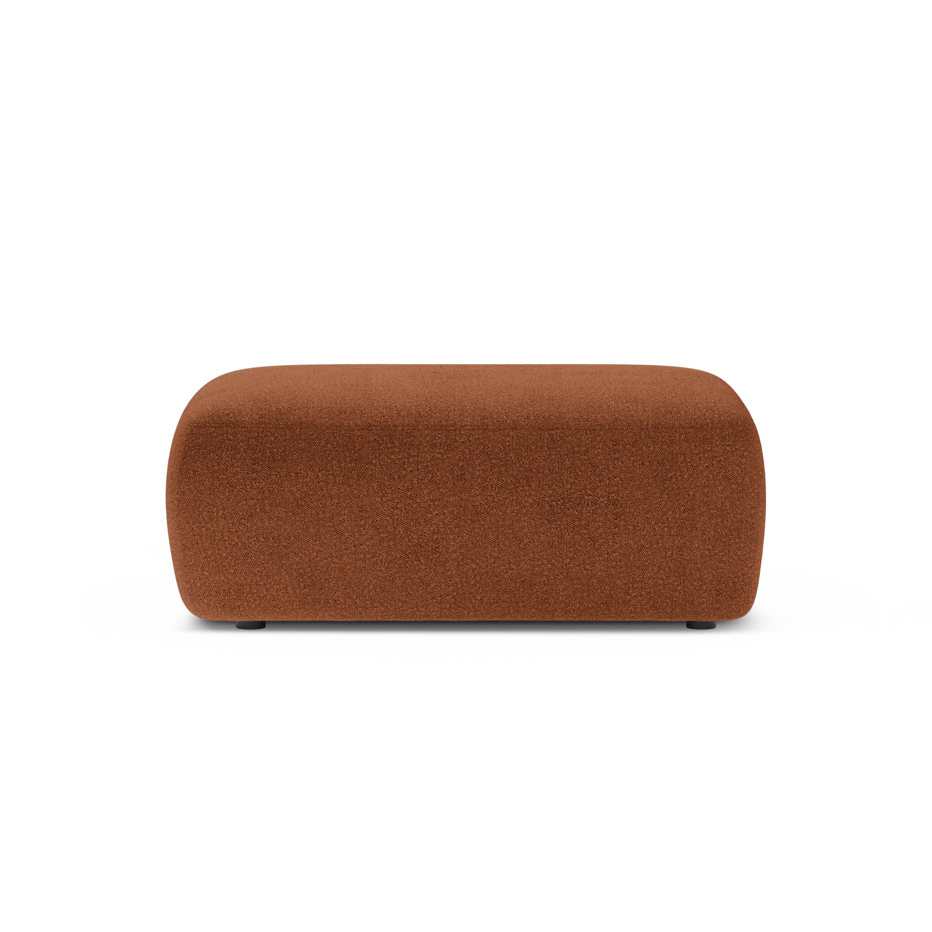 Rechteckiger Hocker KATE Terrakotta Boucle