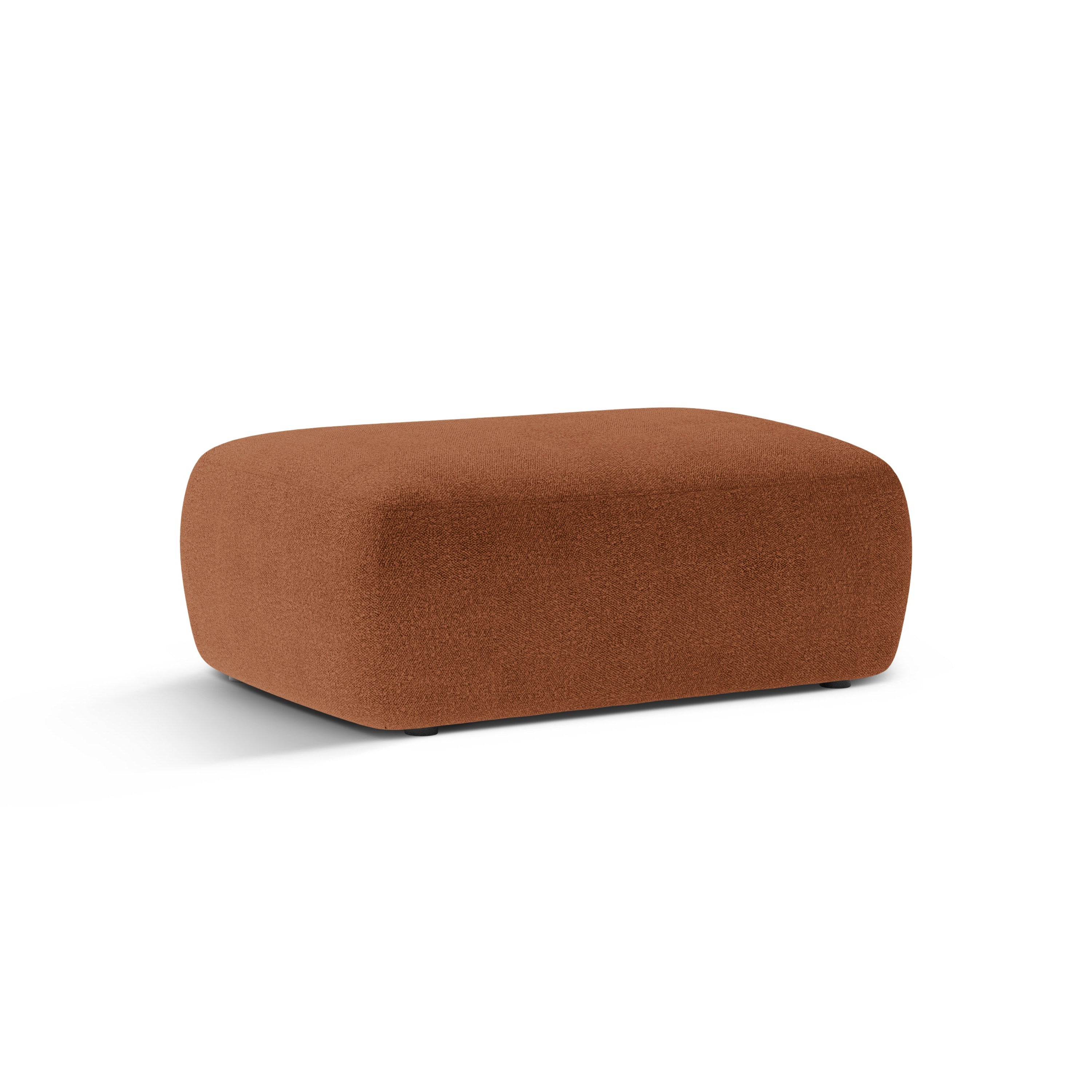 Rechteckiger Hocker KATE Terrakotta Boucle