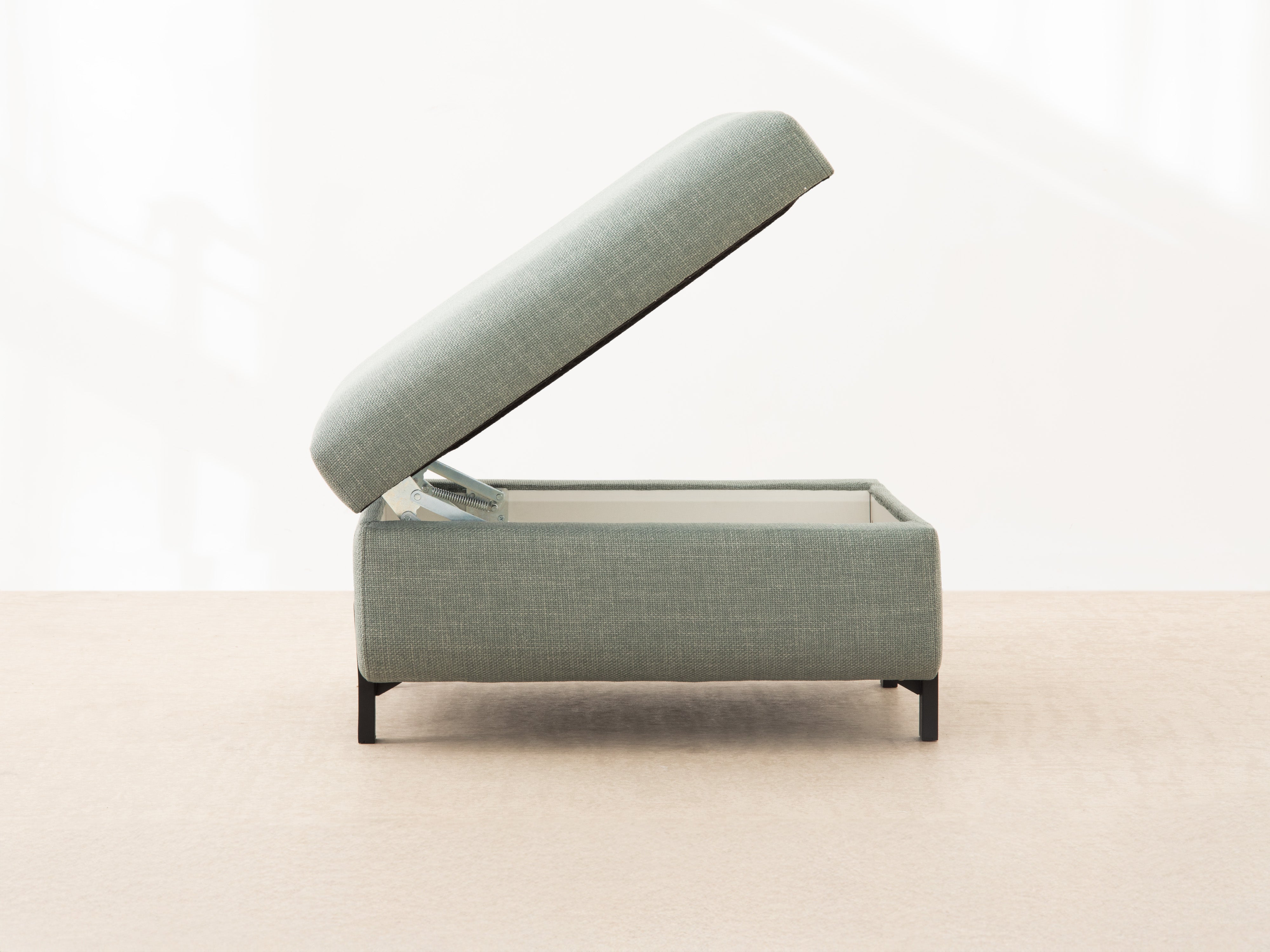 Puf with Box, "Gloria", 1 SEAT, Dark Gray, 87x72x46
Made in Europe