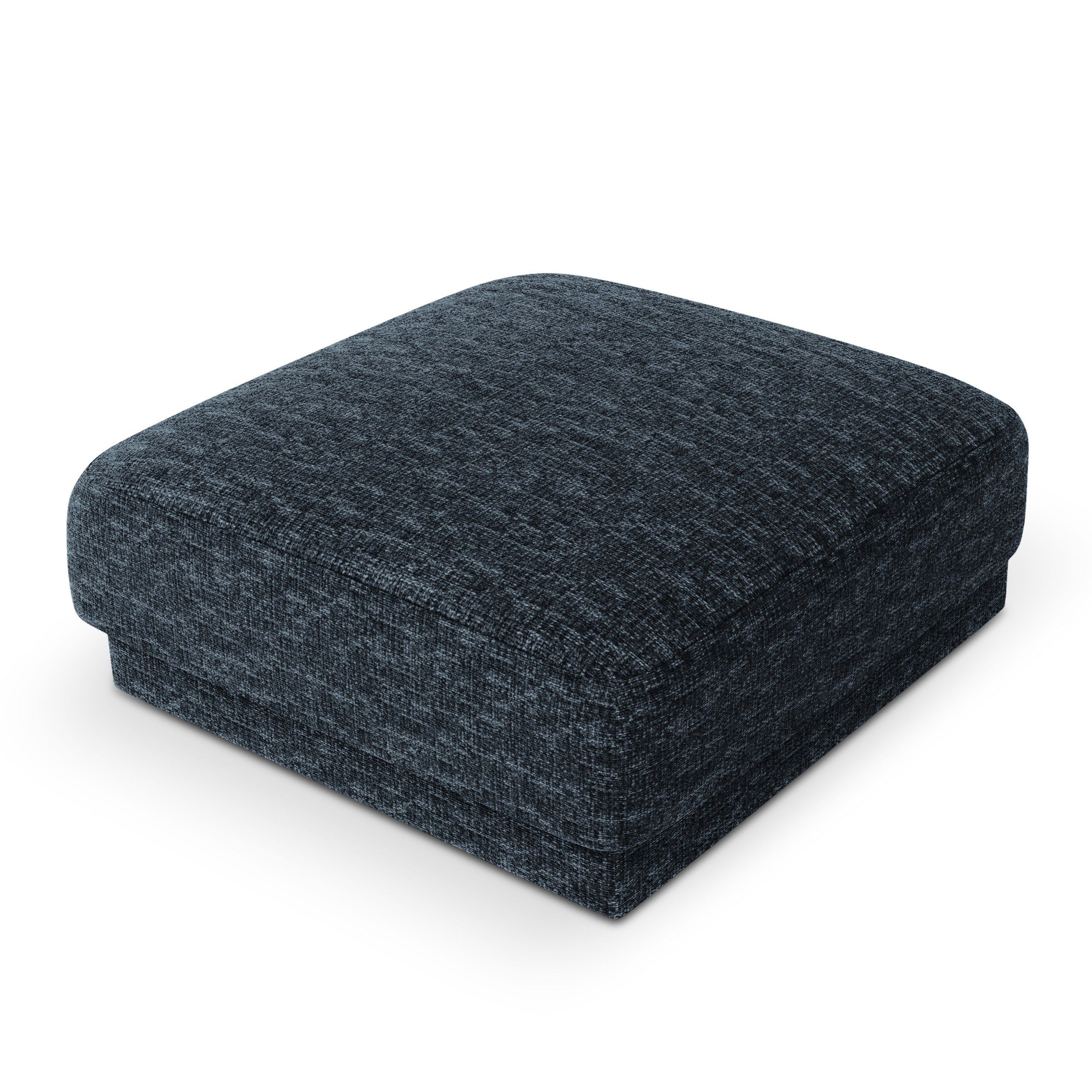 Puf w tkaninie szenilowej MILEY granatowy Micadoni    Eye on Design