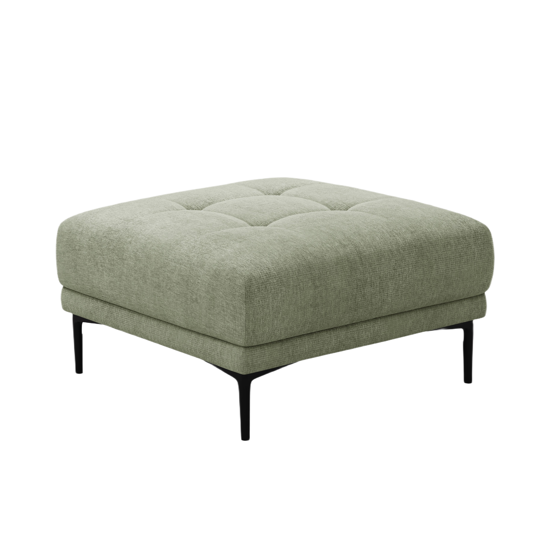 BEMY Olive Chenille Square Pouf