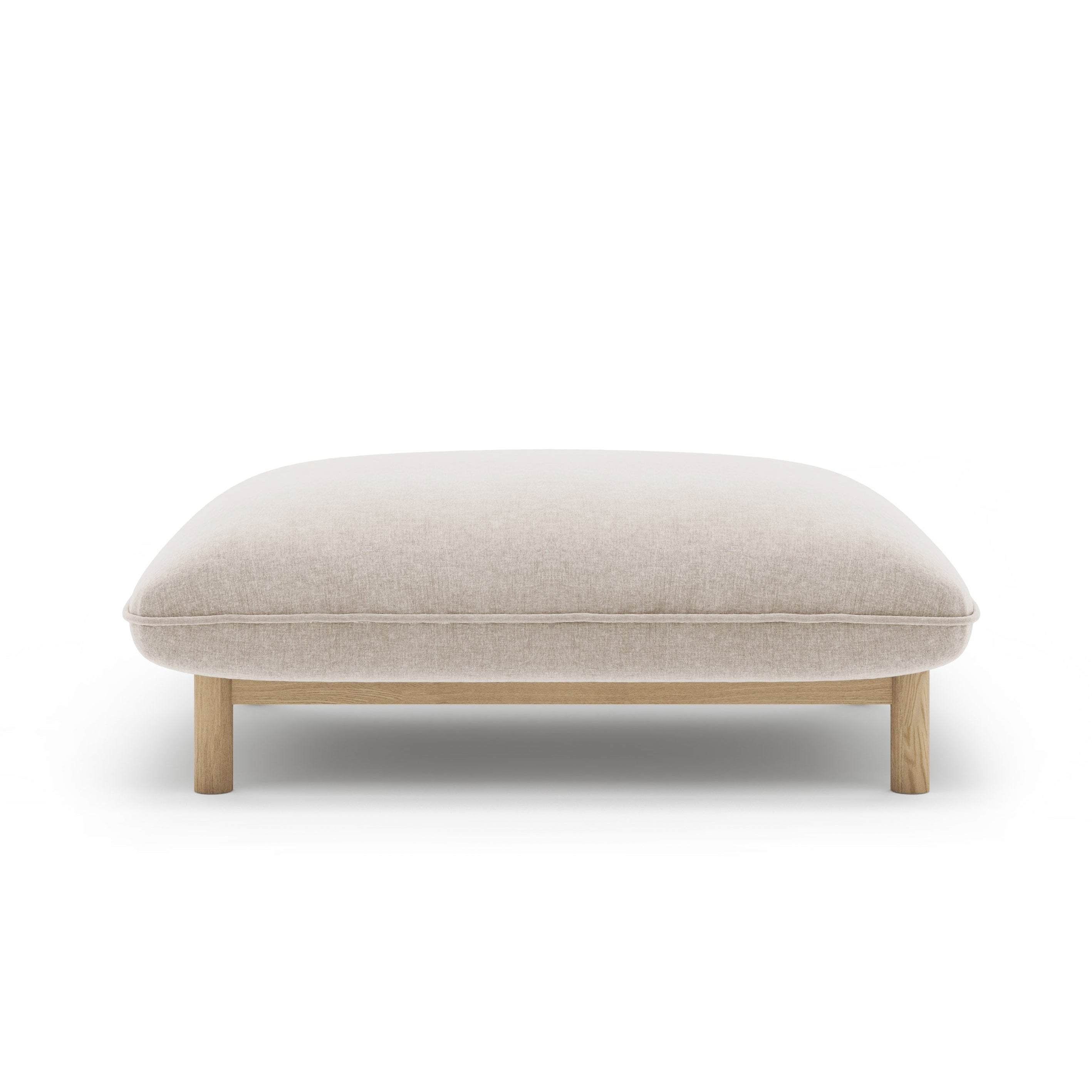 ADA pouf in light beige chenille