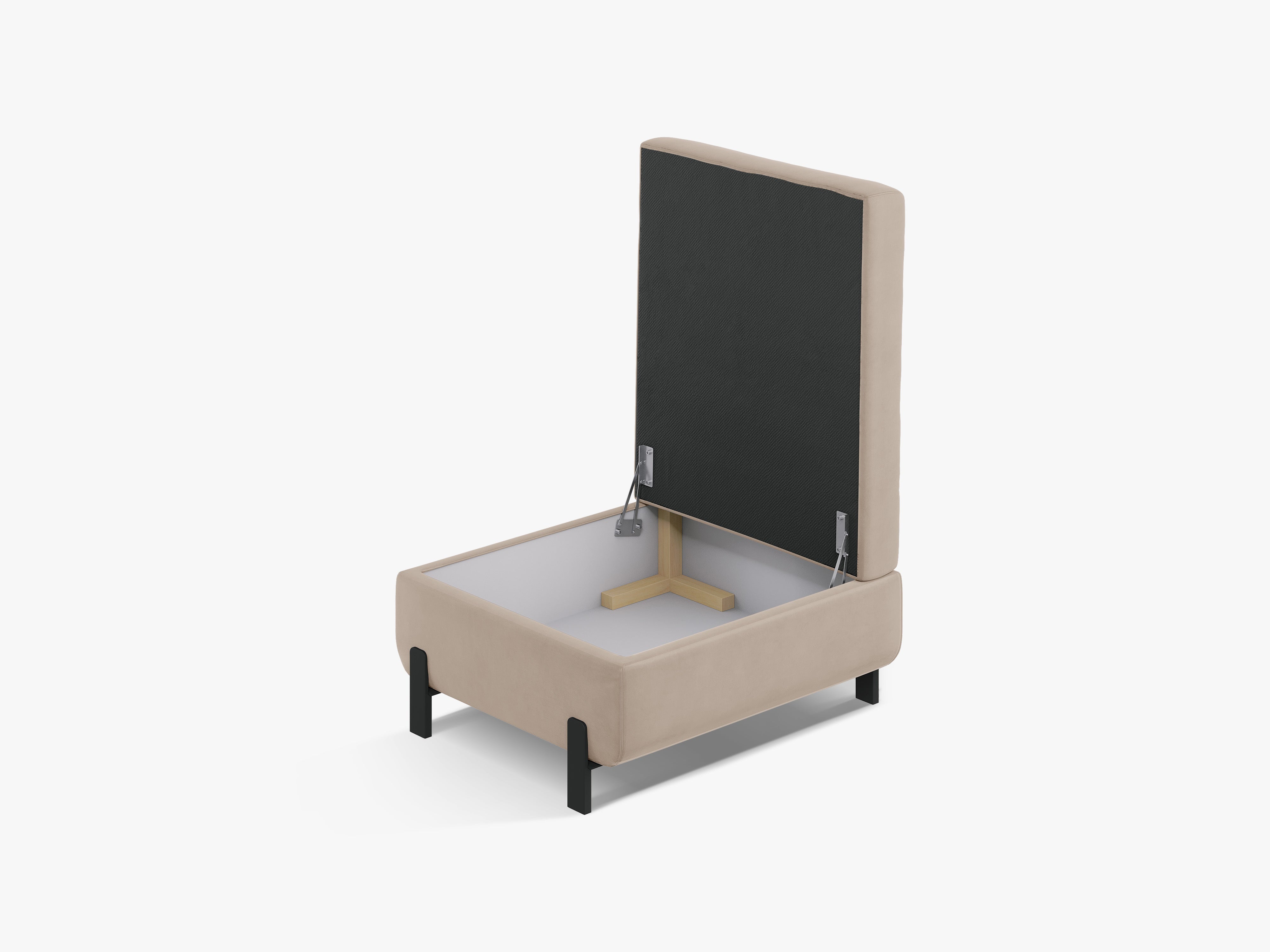 Velvet Fumpu with Box, "Gloria", 1 Seat, Beige, 87x72x46
Made in Europe