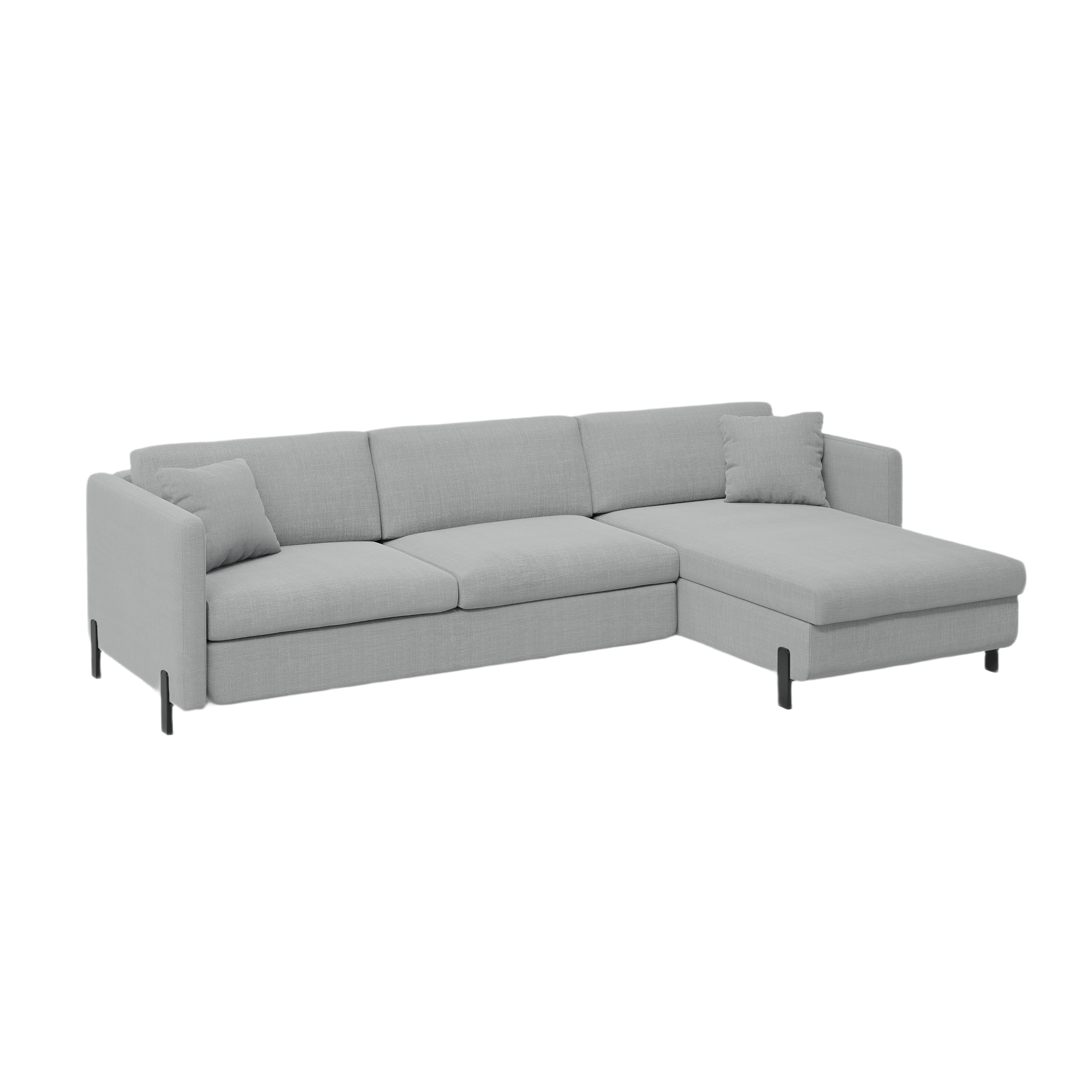 Rechte Ecke -Sofa mit Bettfunktion und Box, "Gloria", 5 Sitze, hellgrau, 280x170x80
In Europa gemacht