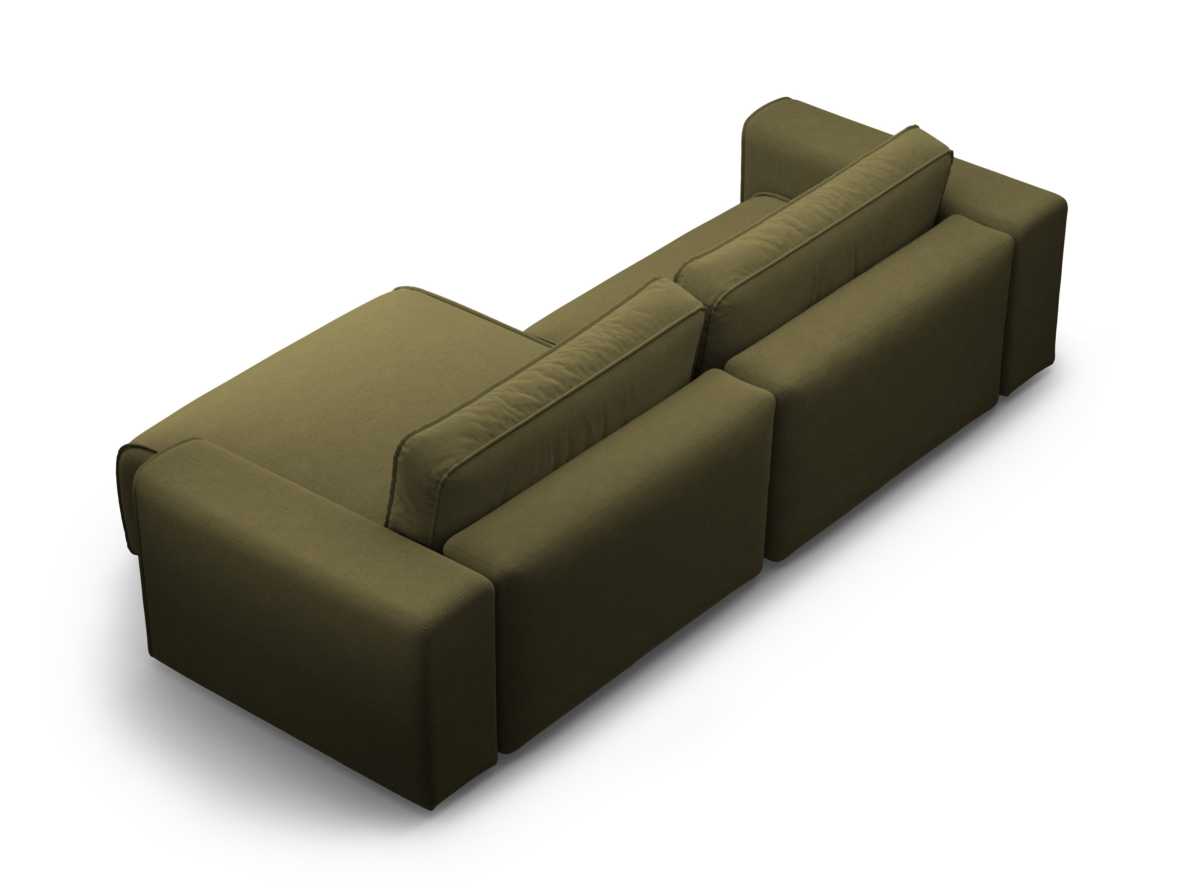 Narożnik prawostronny 3-osobowy z funkcją spania VICTOR zielony szenil