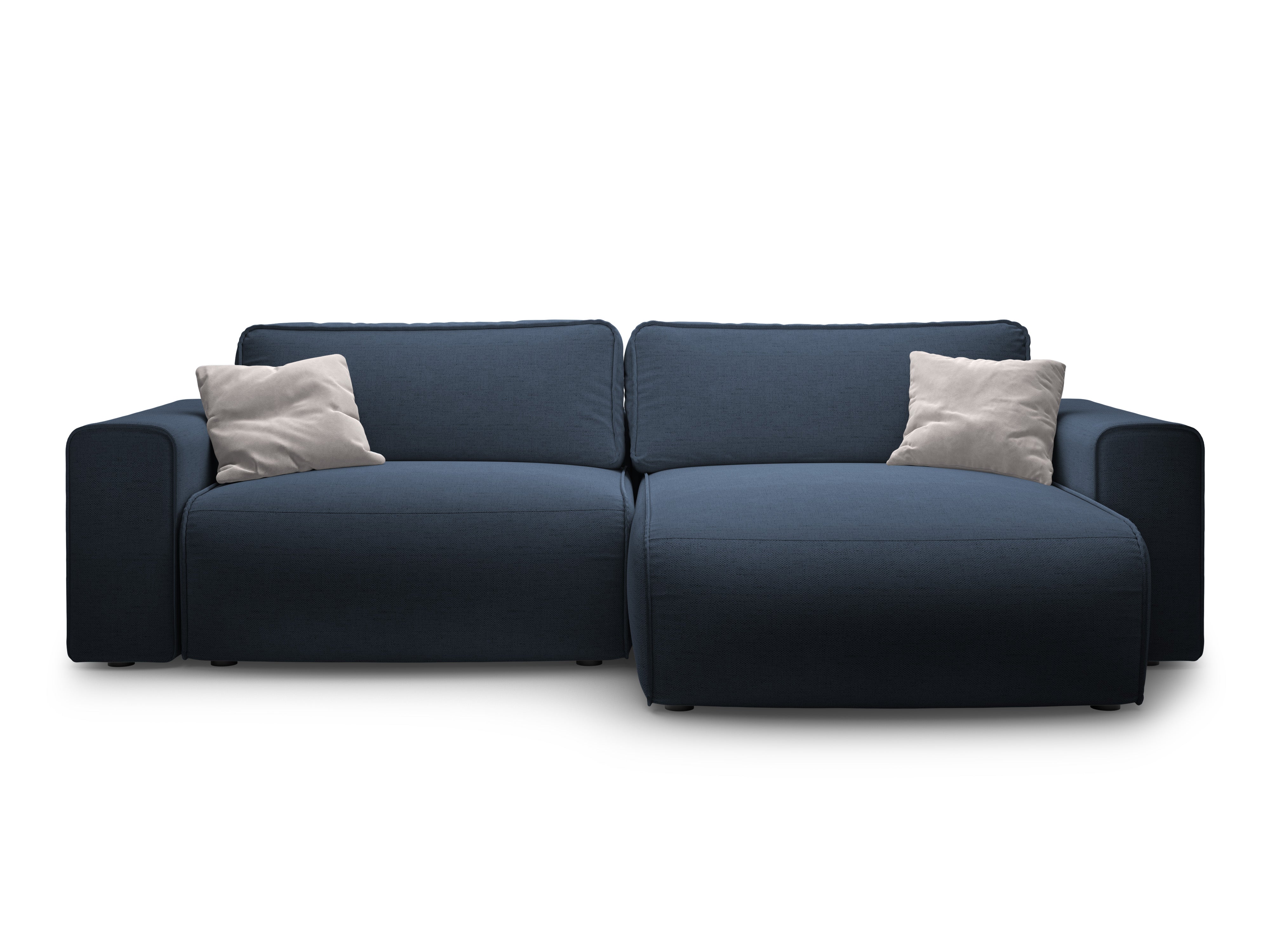 Rechtsseitiges 3-Sitzer-Sofa mit Schlaffunktion VICTOR in königsblauem Chenille