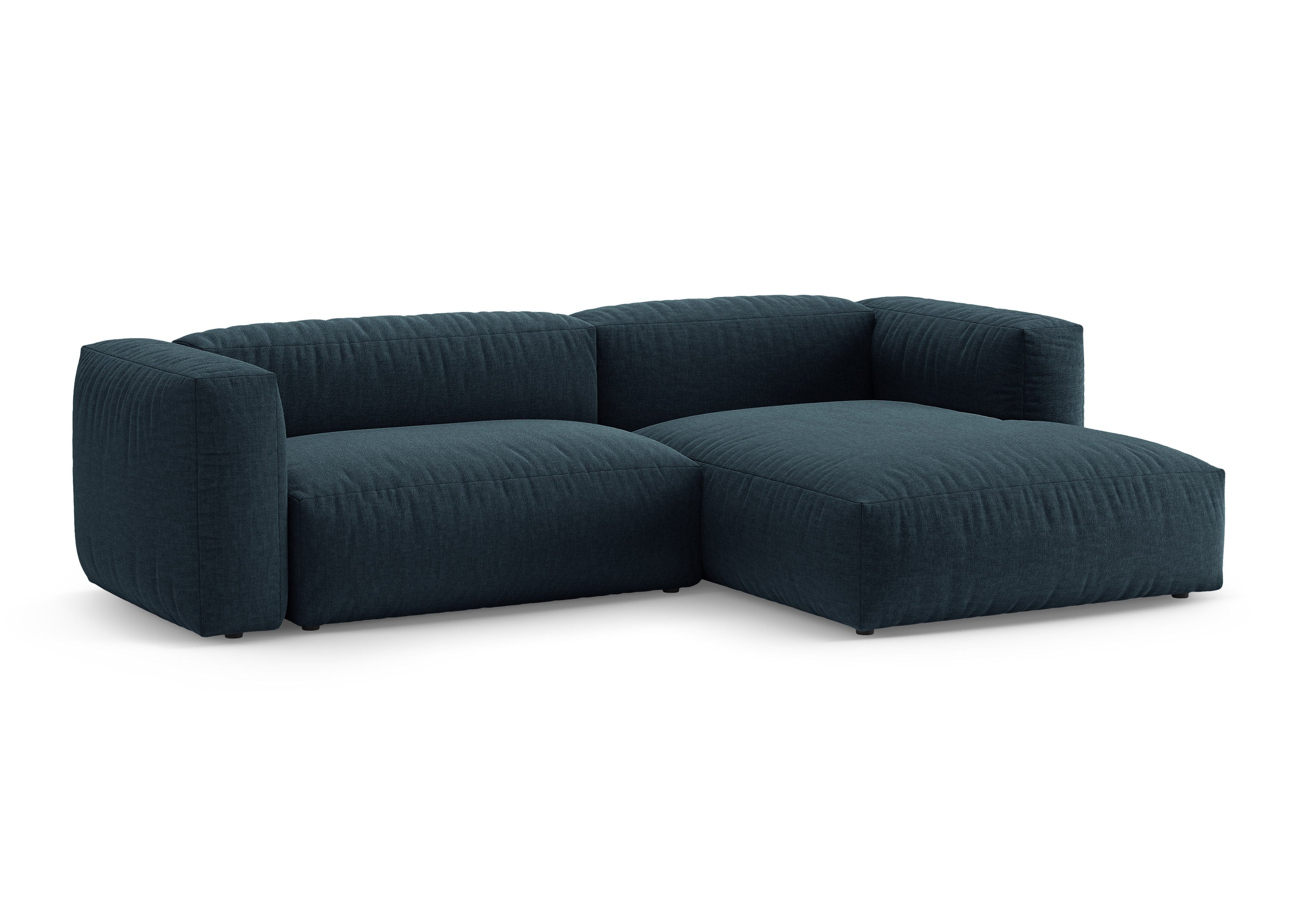 Narożnik prawostronny z funkcją spania MARTINA dżinsowy niebieski