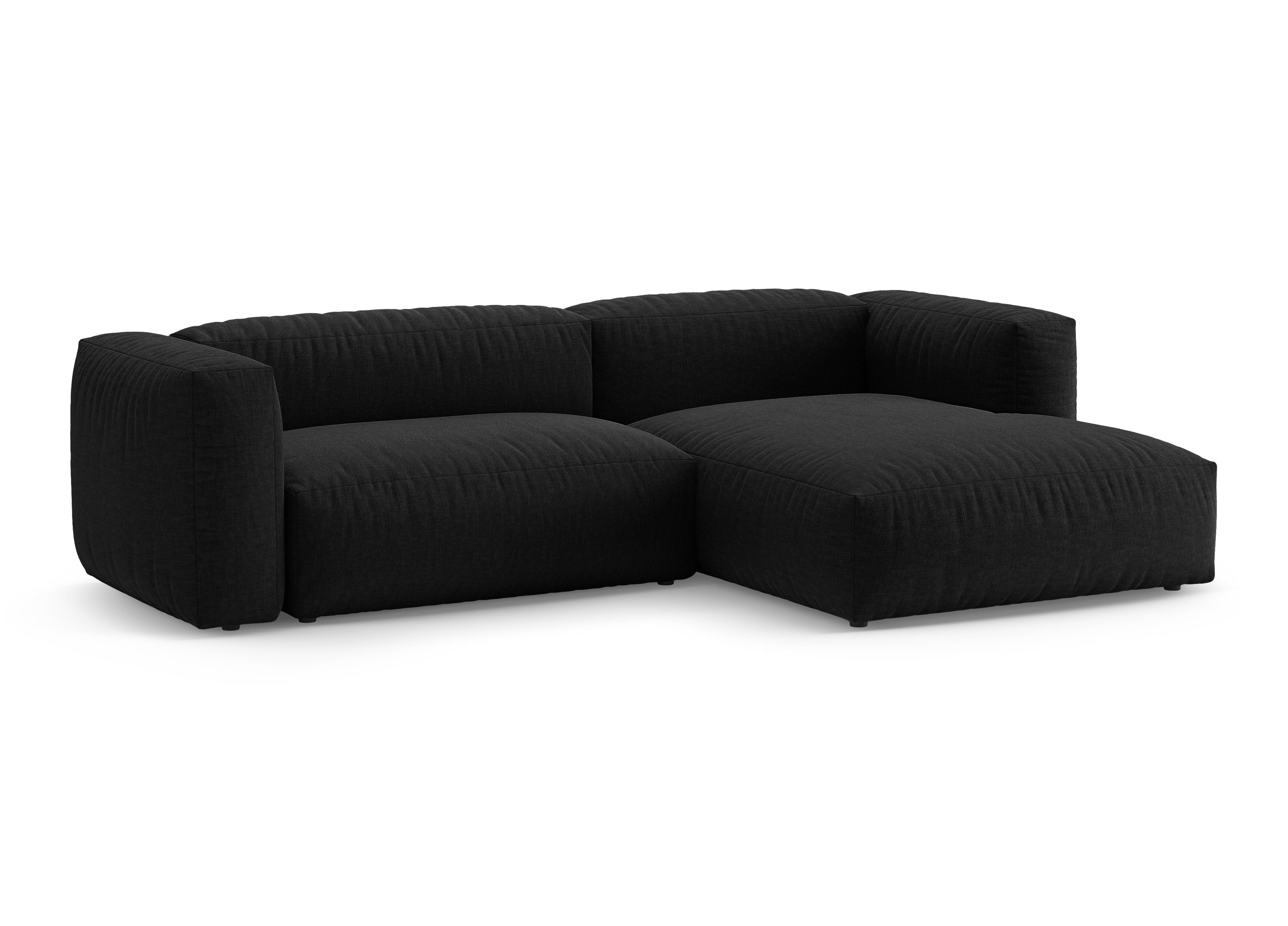 Narożnik prawostronny z funkcją spania MARTINA czarny