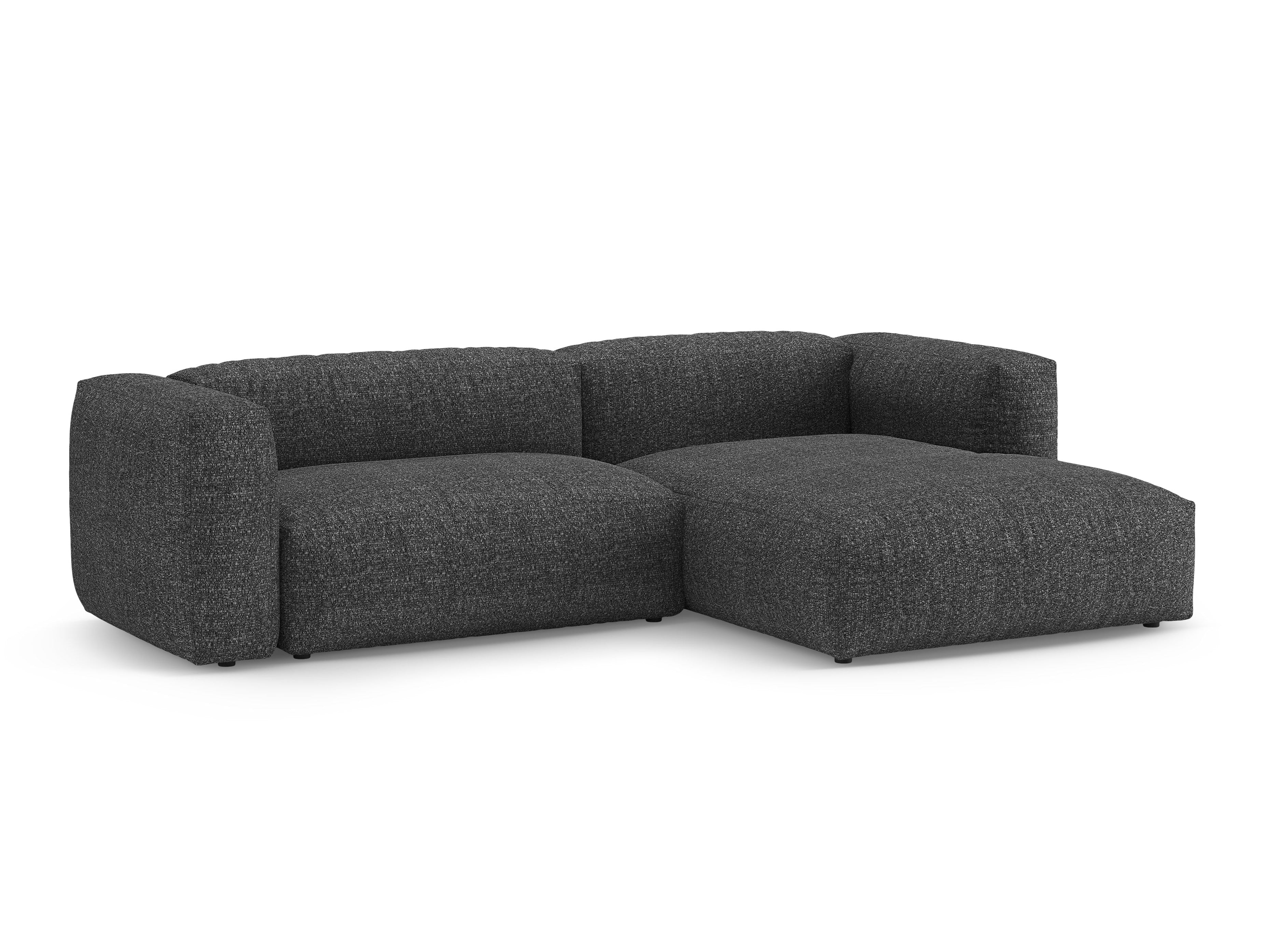 Narożnik prawostronny z funkcją spania MARTINA antracytowy boucle