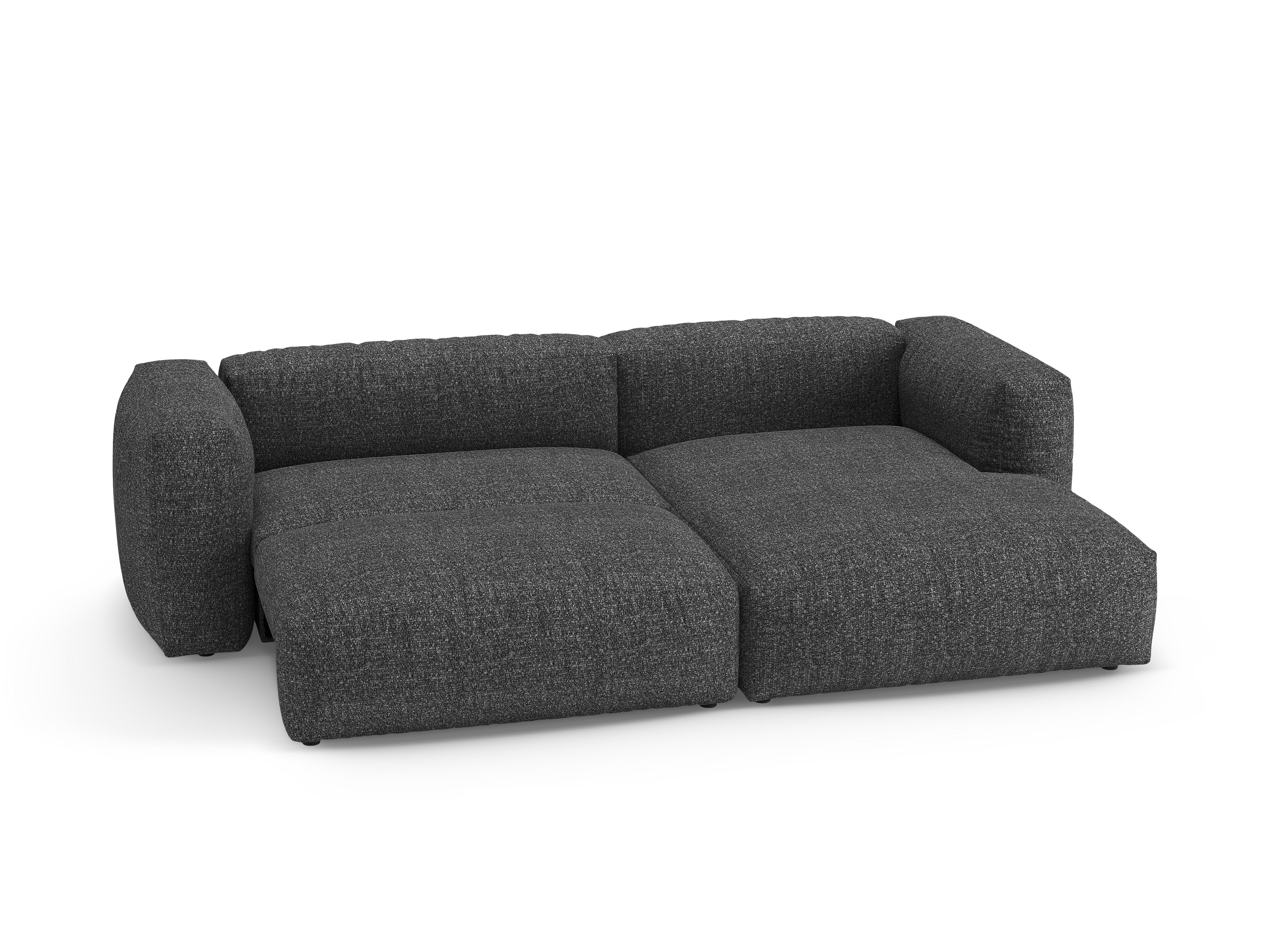 Narożnik prawostronny z funkcją spania MARTINA antracytowy boucle