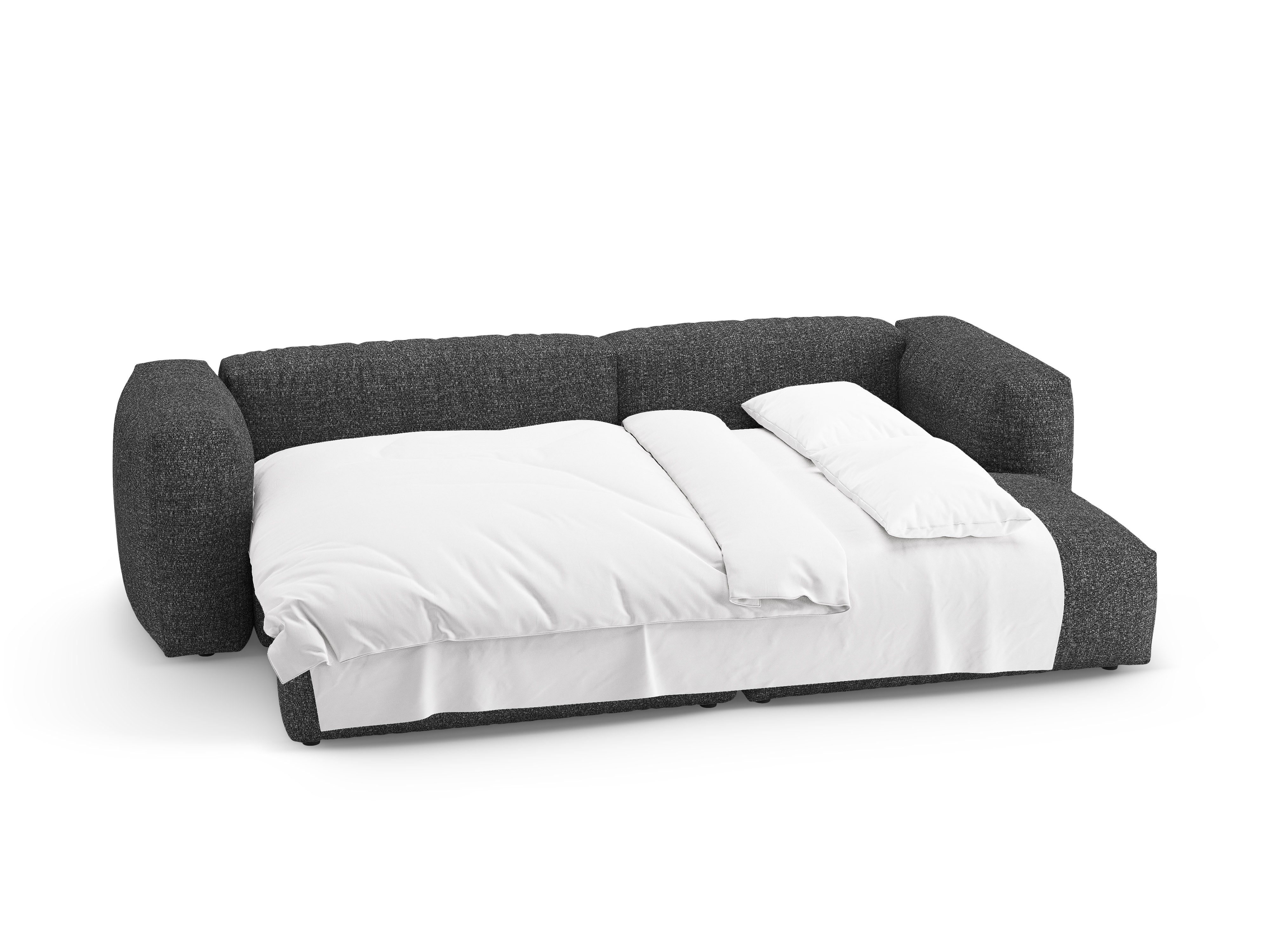 Narożnik prawostronny z funkcją spania MARTINA antracytowy boucle