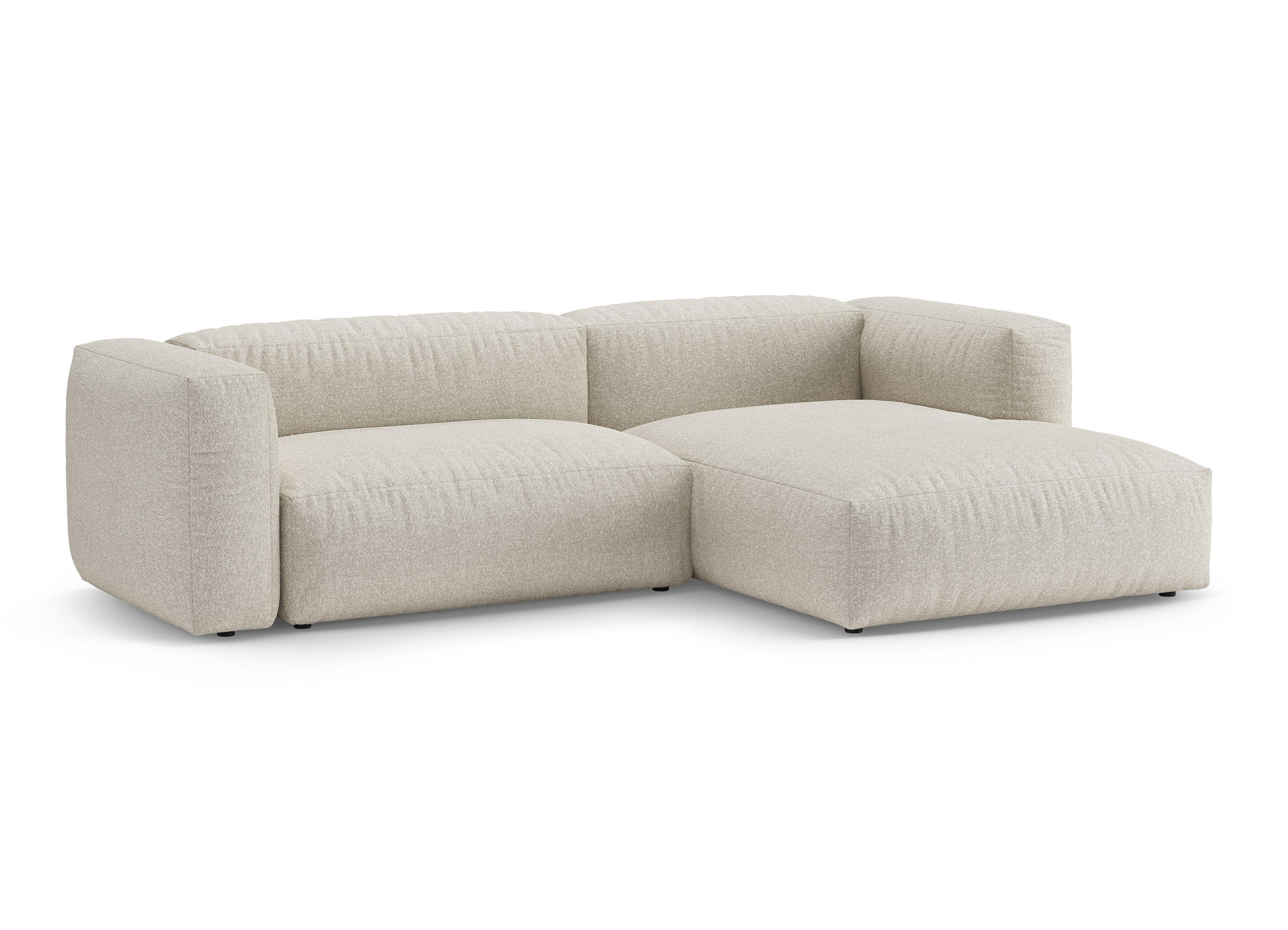 Narożnik prawostronny z funkcją spania MARTINA beżowy boucle