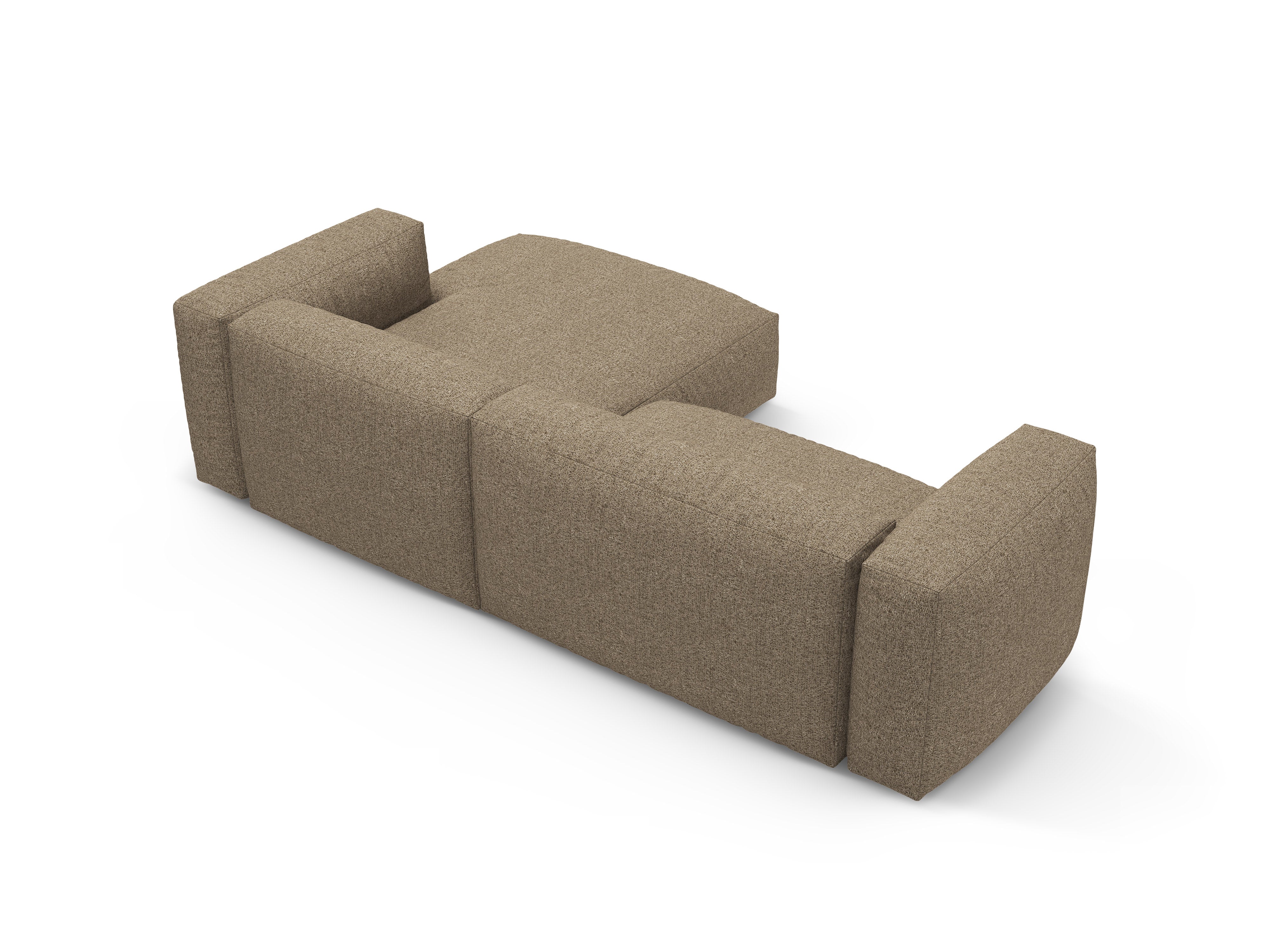 Narożnik prawostronny z funkcją spania MARTINA cappuccino boucle