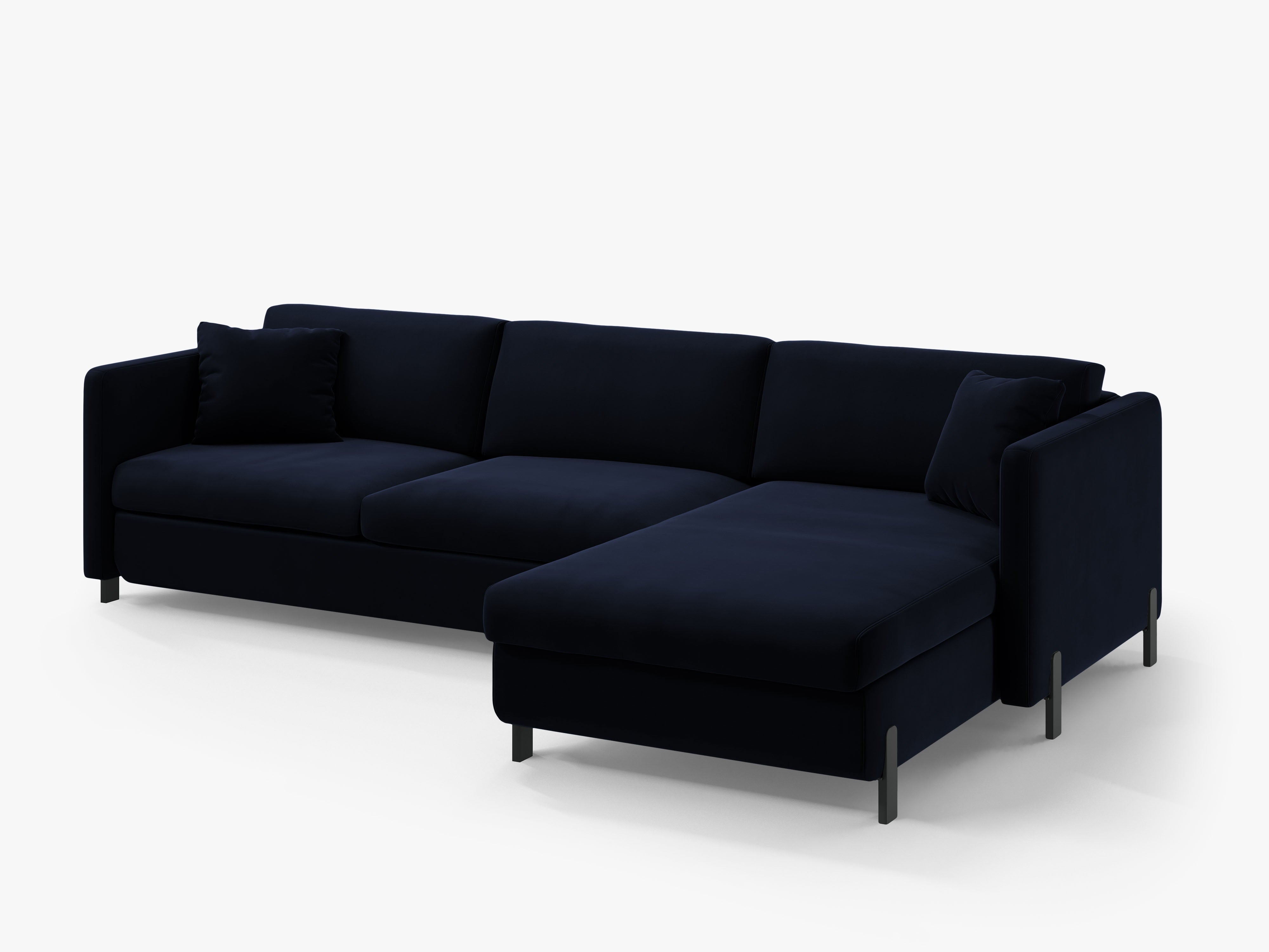 Samtrechte Ecksofa mit Bettfunktion, "Gloria", 5 Sitze, Royal Blue, 280x170x80
In Europa gemacht