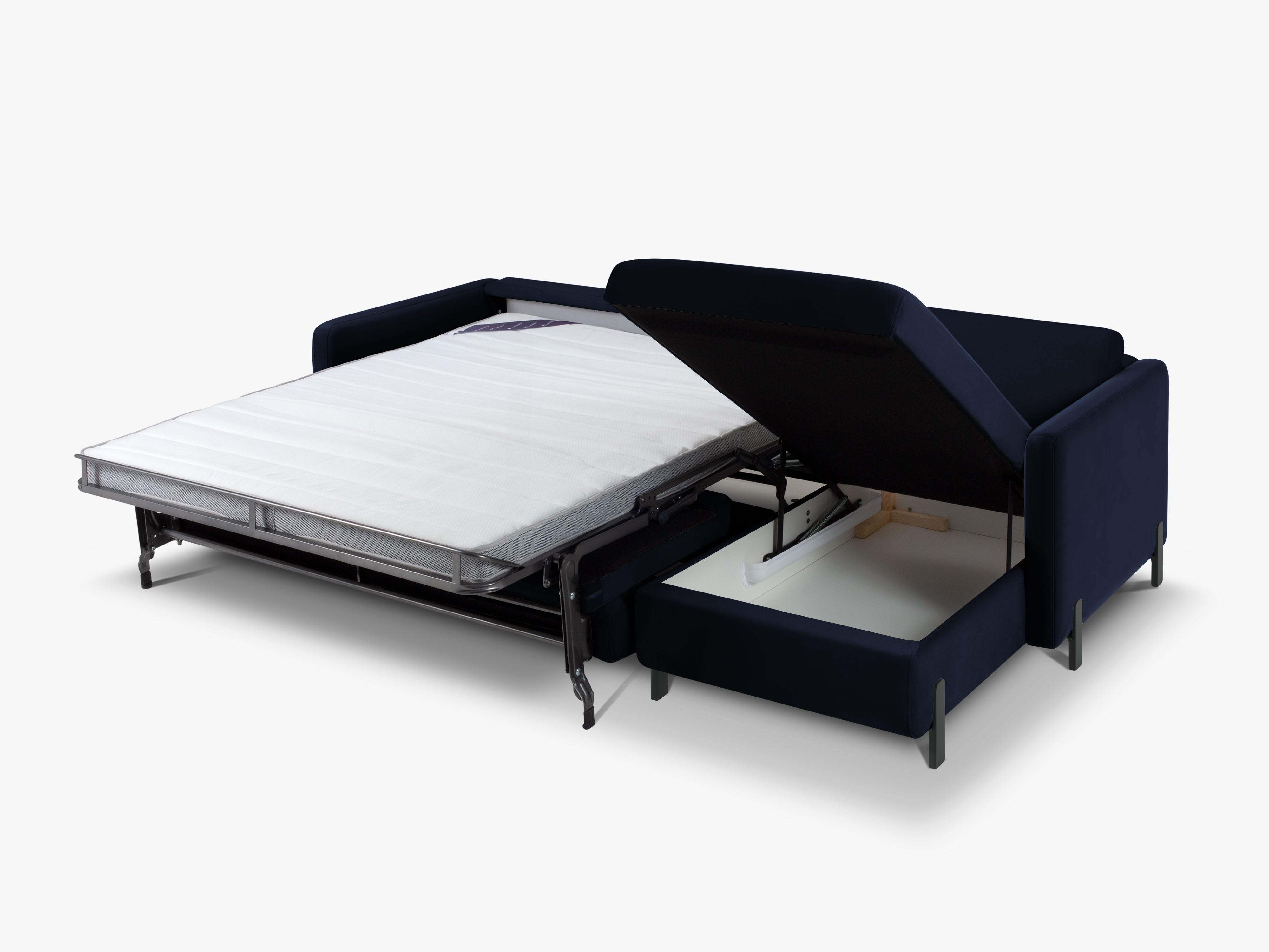 Samtrechte Ecksofa mit Bettfunktion, "Gloria", 5 Sitze, Royal Blue, 280x170x80
In Europa gemacht