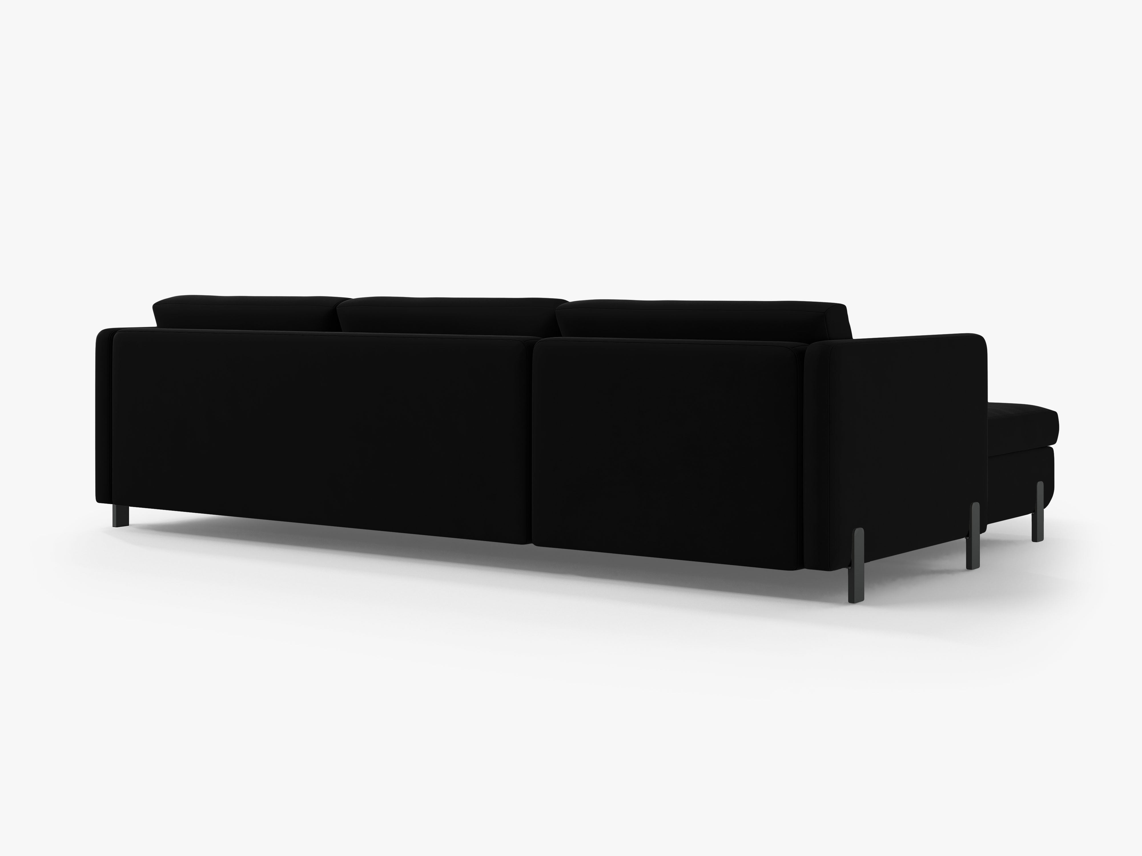 Samtrechte Ecksofa mit Bettfunktion, "Gloria", 5 Sitze, schwarz, 280x170x80
In Europa gemacht