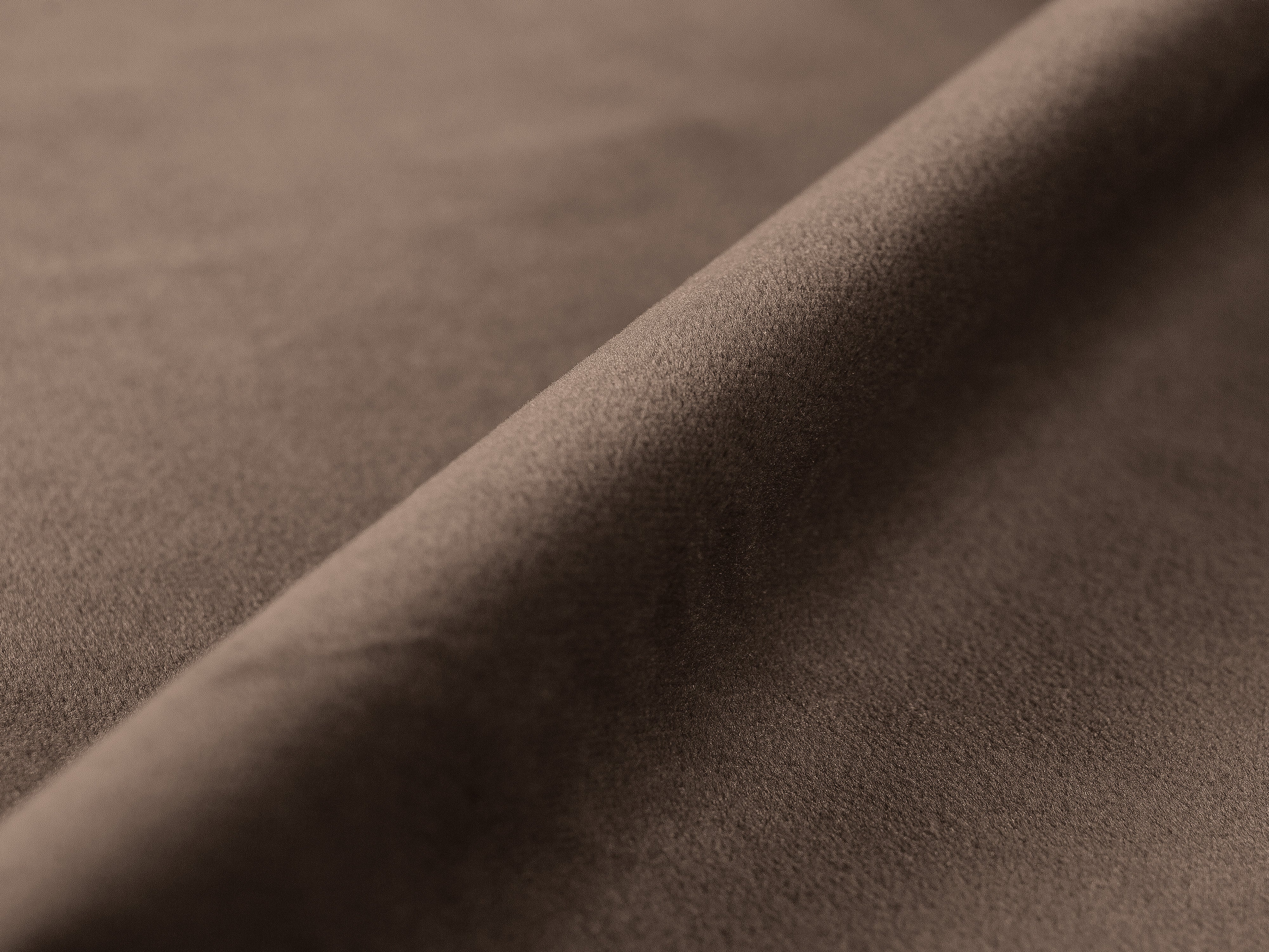 Narożnik aksamitny prawostronny 3-osobowy z funkcją spania VICTOR czekoladowy