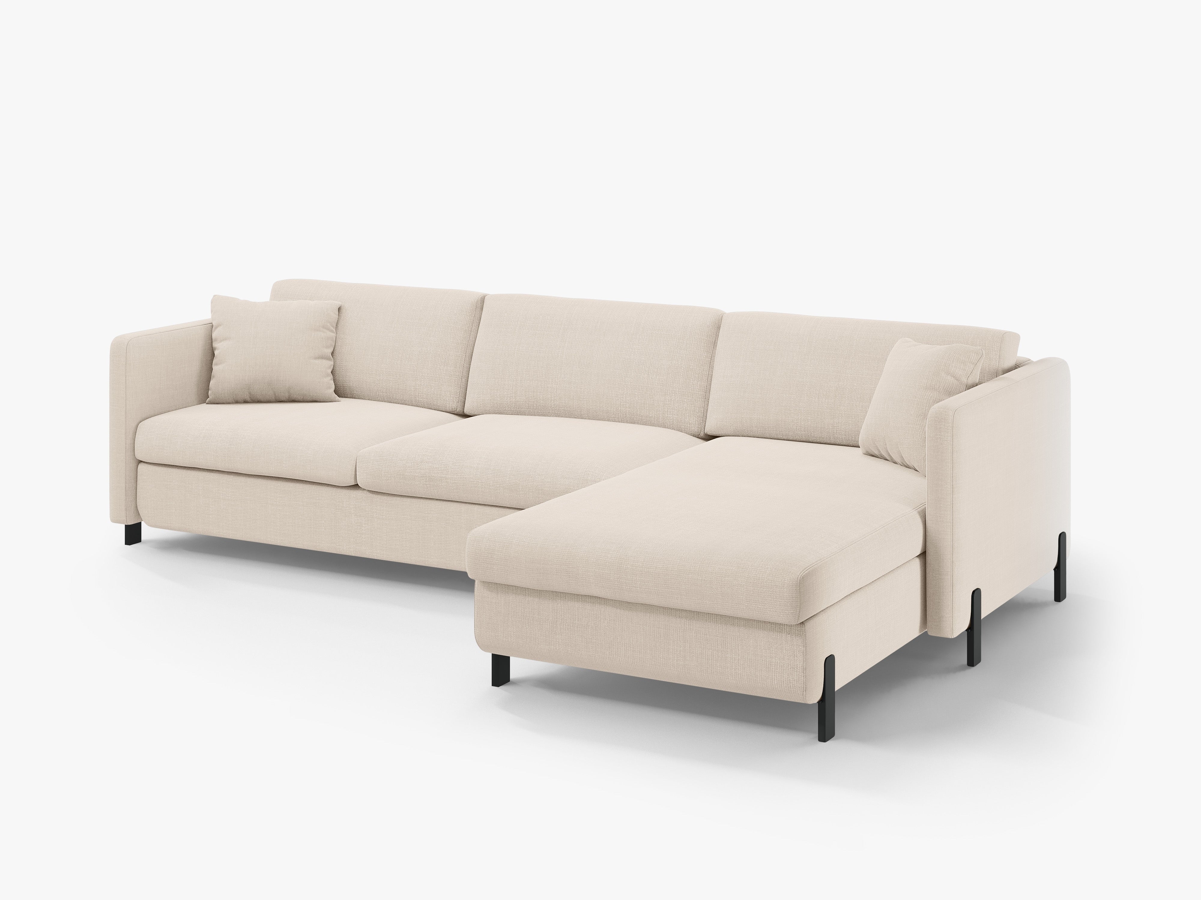 Rechte Ecke -Sofa mit Bettfunktion und Box, "Gloria", 4 Sitze, Beige, 260x170x80
In Europa gemacht