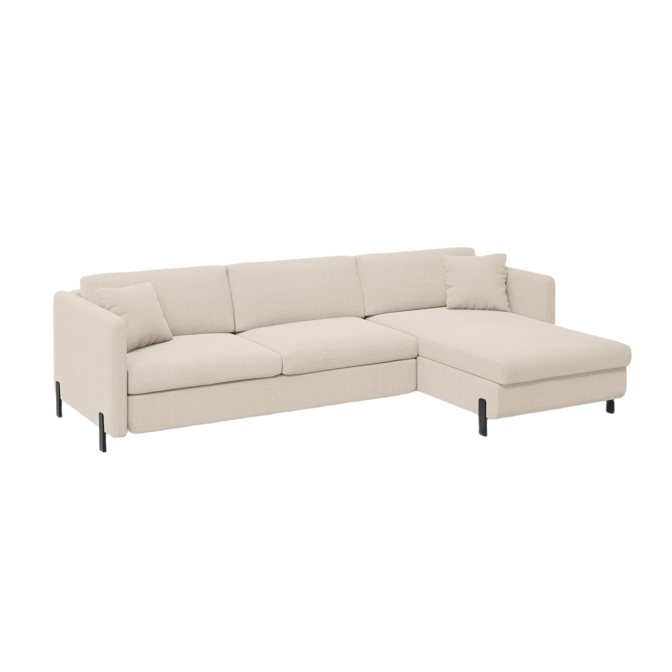Rechte Ecke -Sofa mit Bettfunktion und Box, "Gloria", 4 Sitze, Beige, 260x170x80
In Europa gemacht